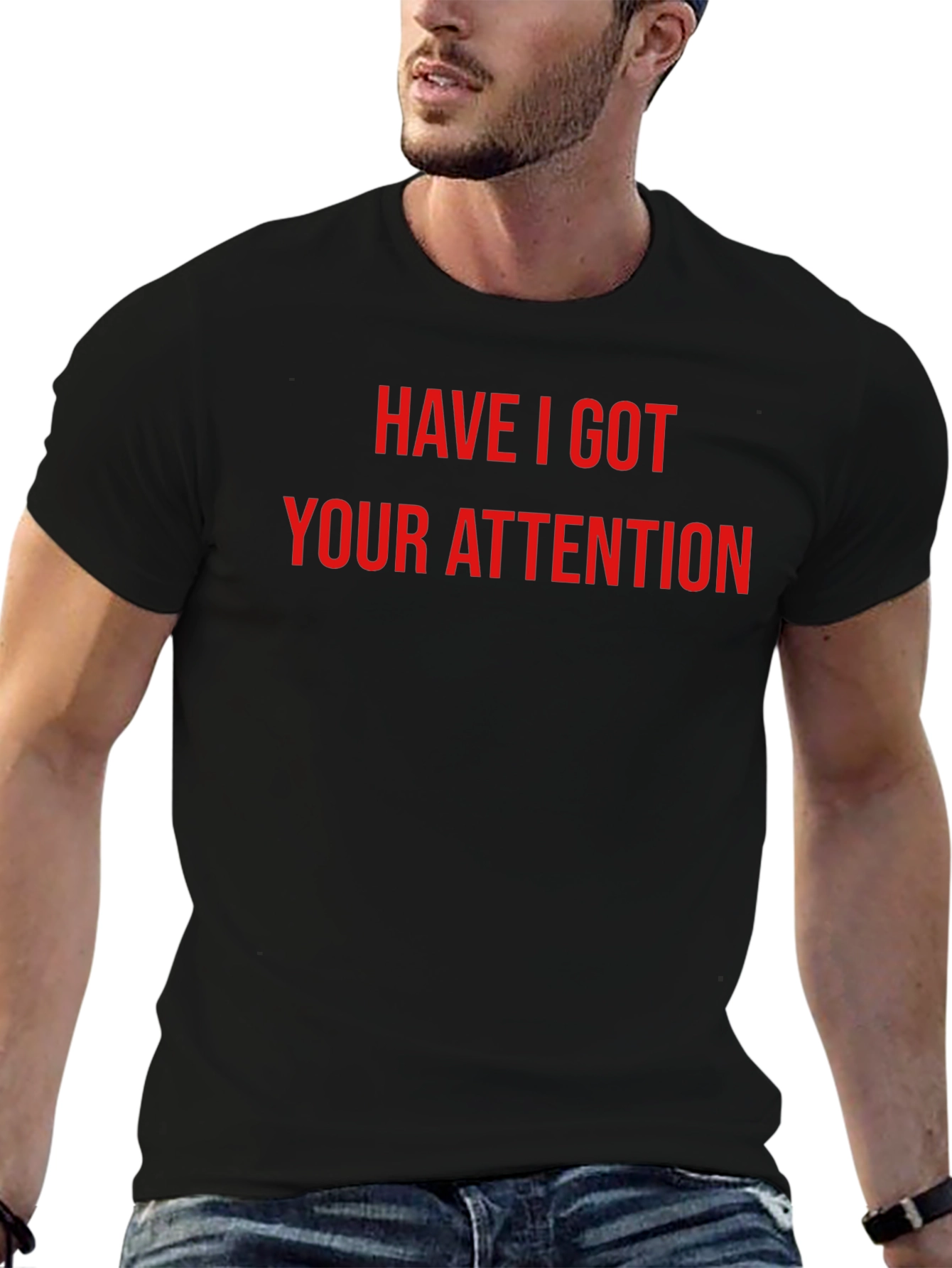 Black Attention Grabbing Graphic Tee view 6