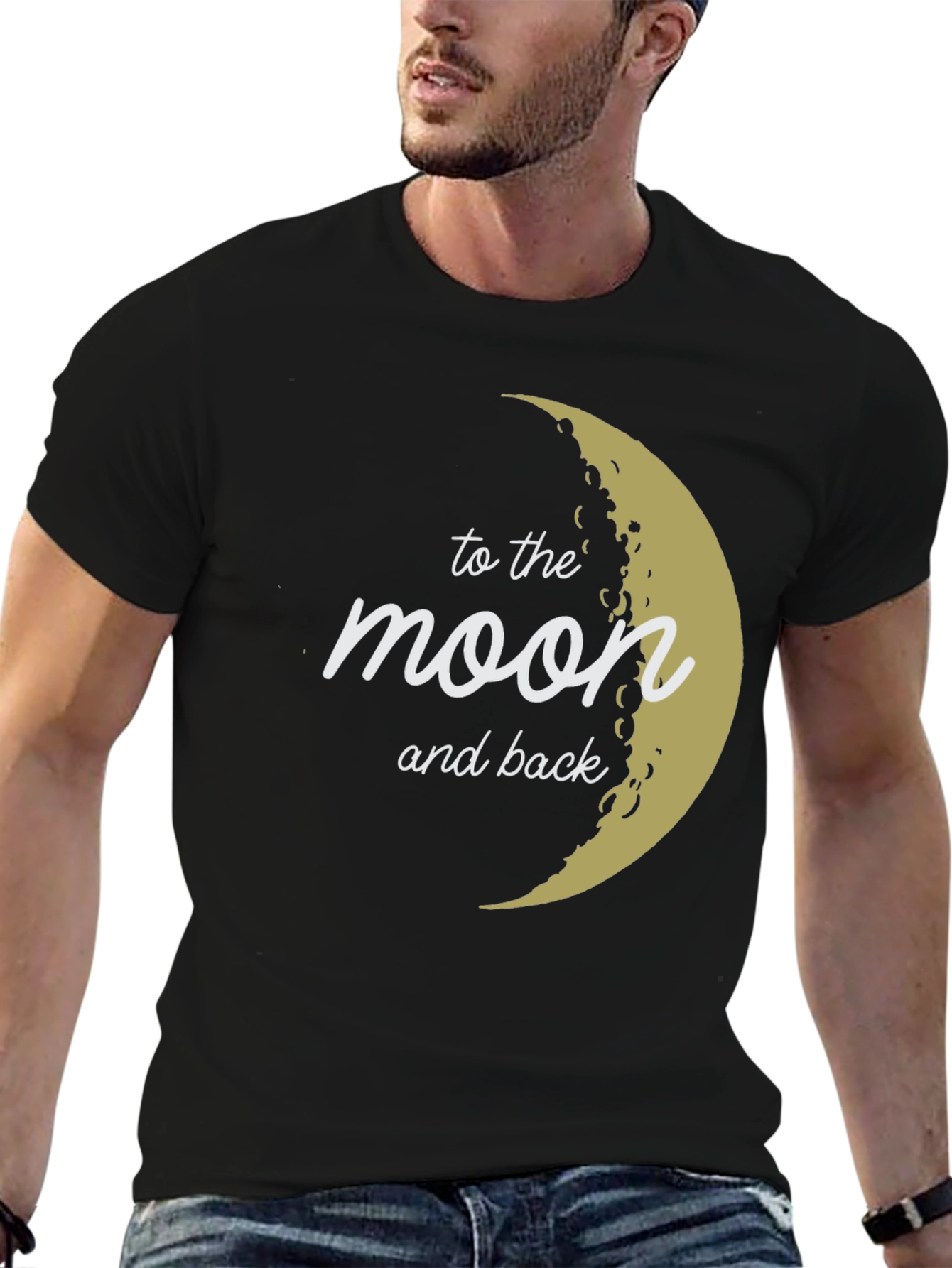 Black To the Moon and Back Graphic Tee view 6