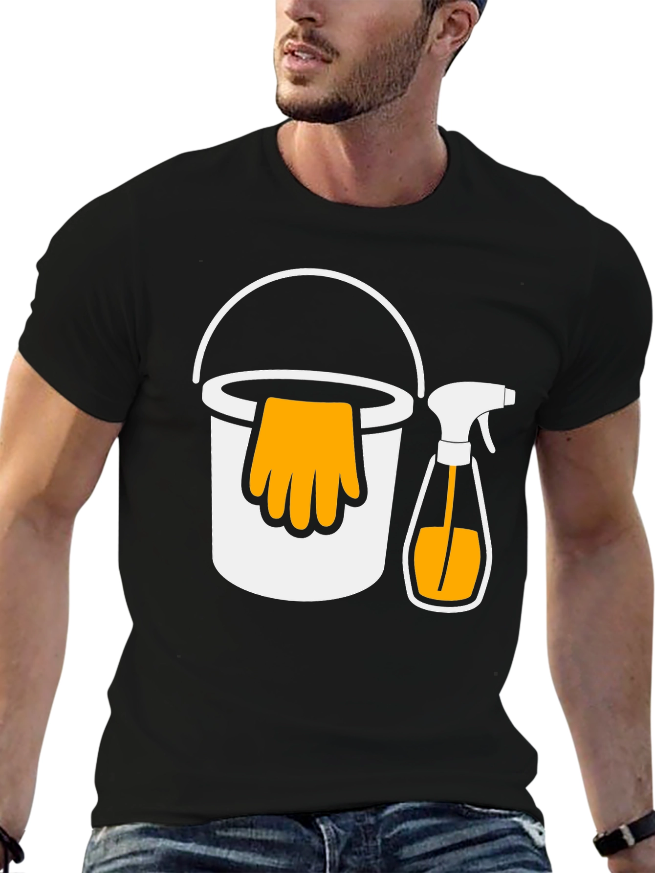 Black Cleaning Crew T-Shirt - Funny Housework Tee view 6