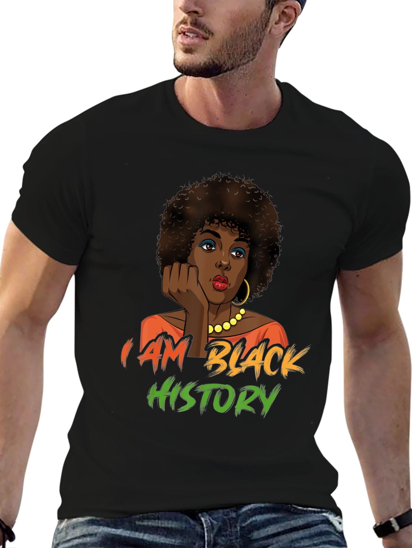 Black Black History T-Shirt - Afro Woman Design view 6