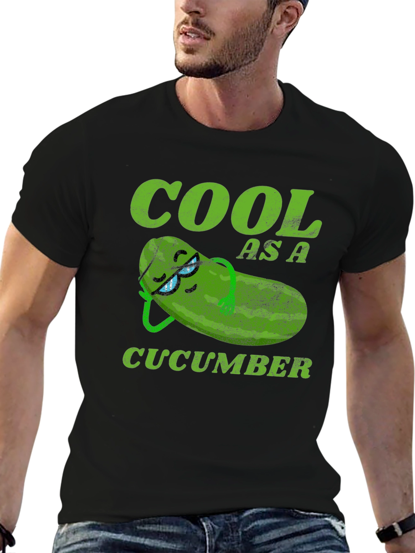 Black Cool As A Cucumber Graphic T-Shirt view 6