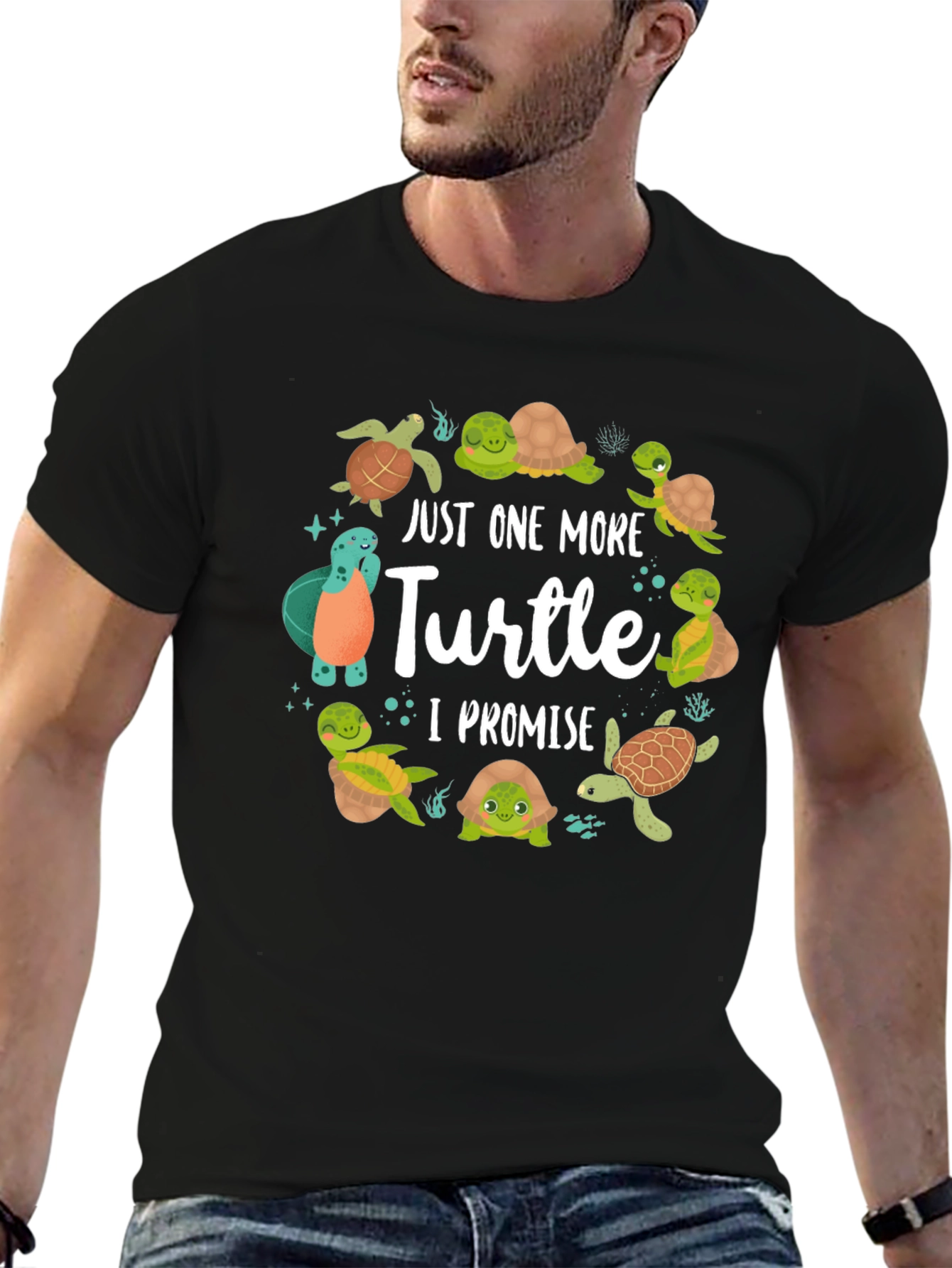 Black Just One More Turtle T-Shirt view 6