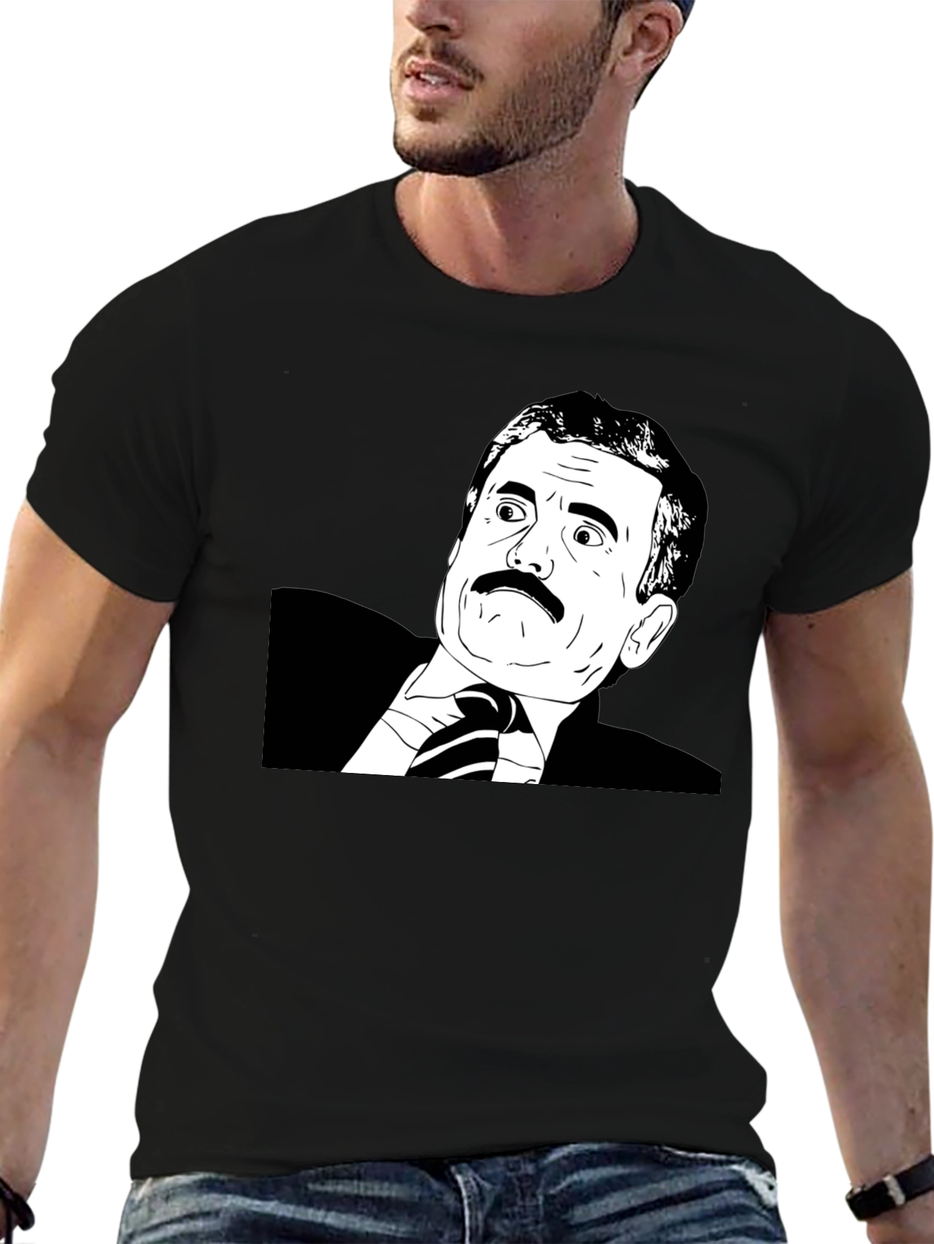 Black Distracted Meme Black Graphic Tee view 6