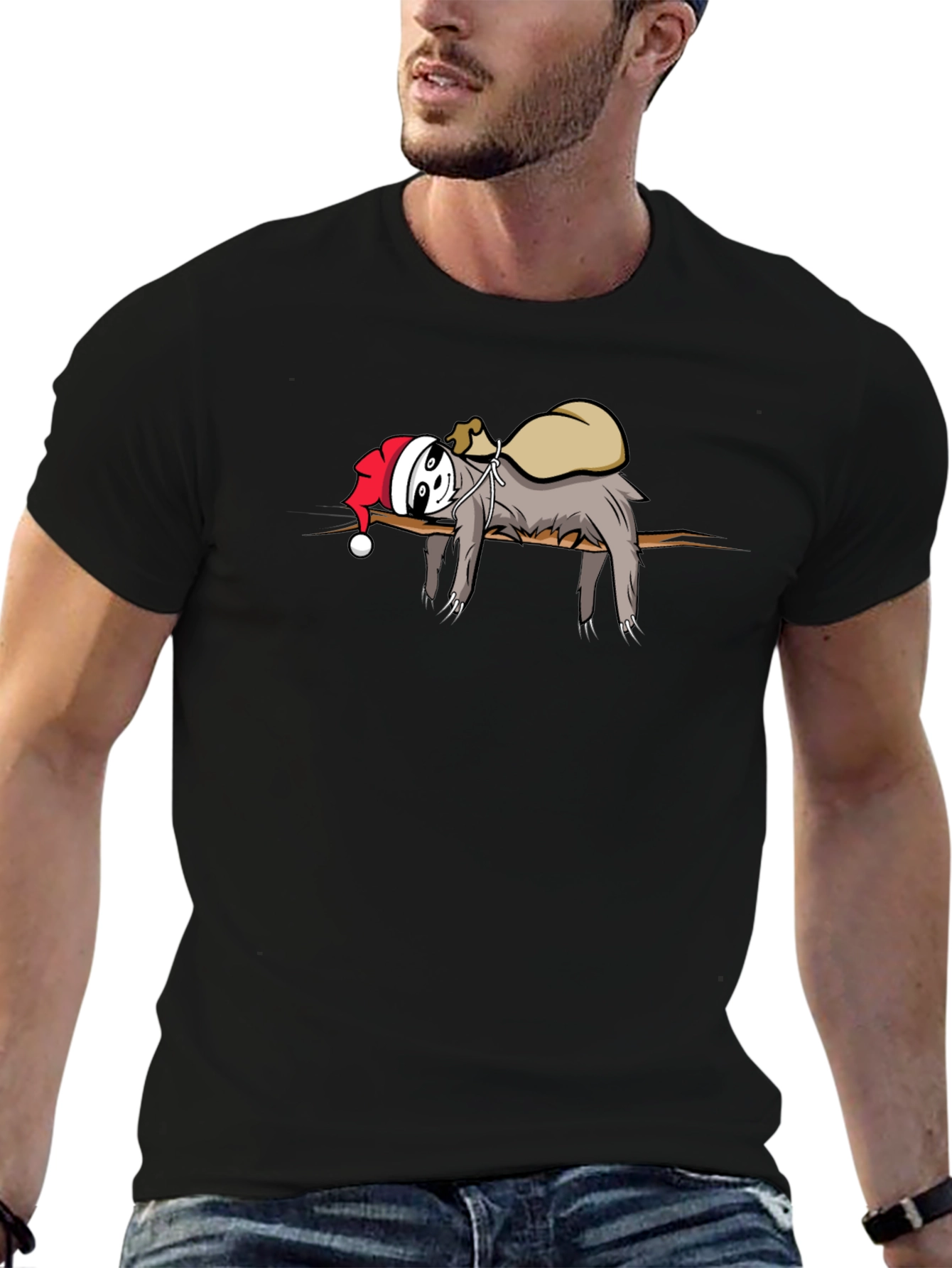 Lazy Sloth Santa Graphic Tee - Holiday Cheer! - 6