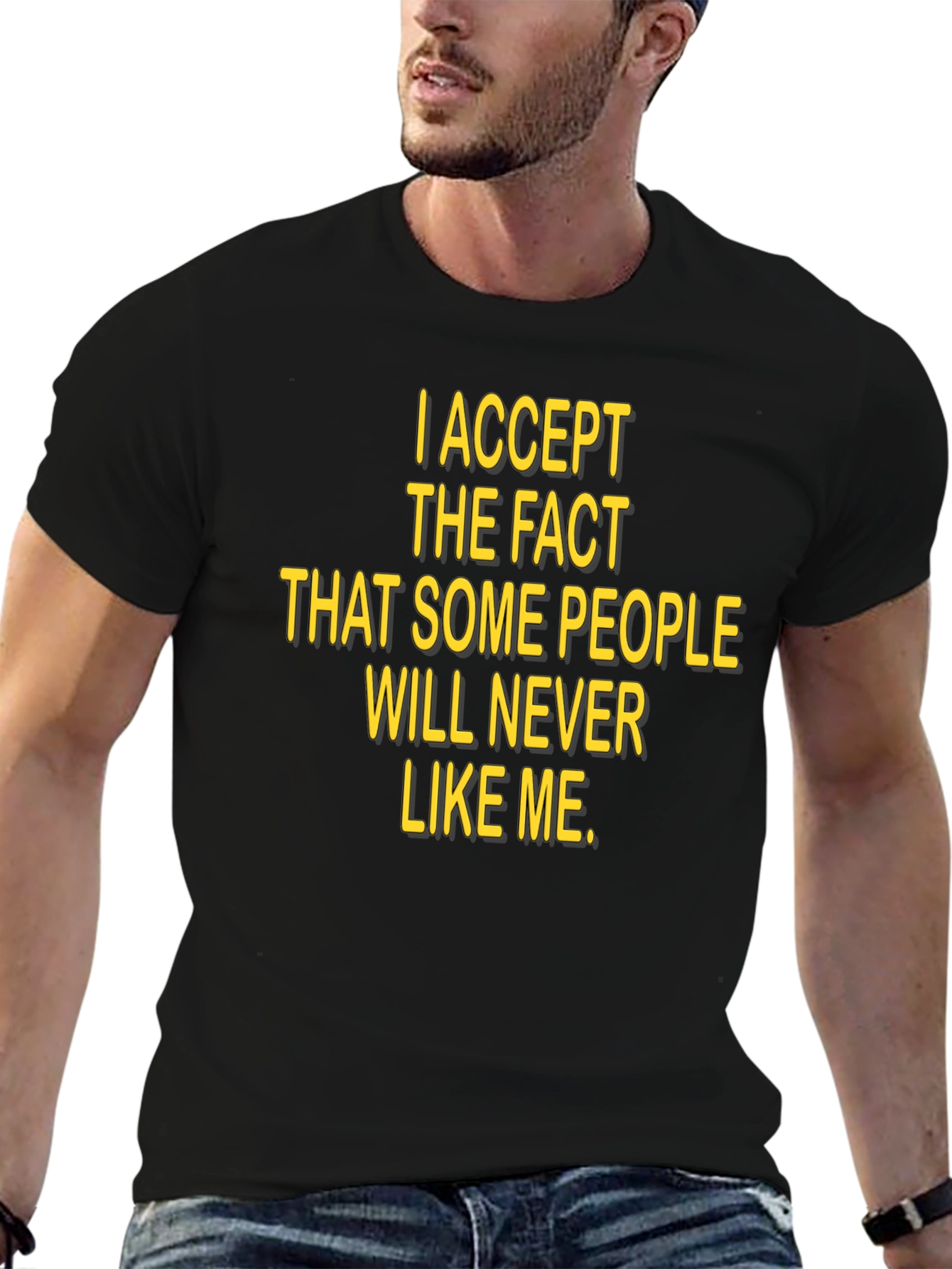 Black I Accept The Fact T-Shirt, Black Humor Tee view 6