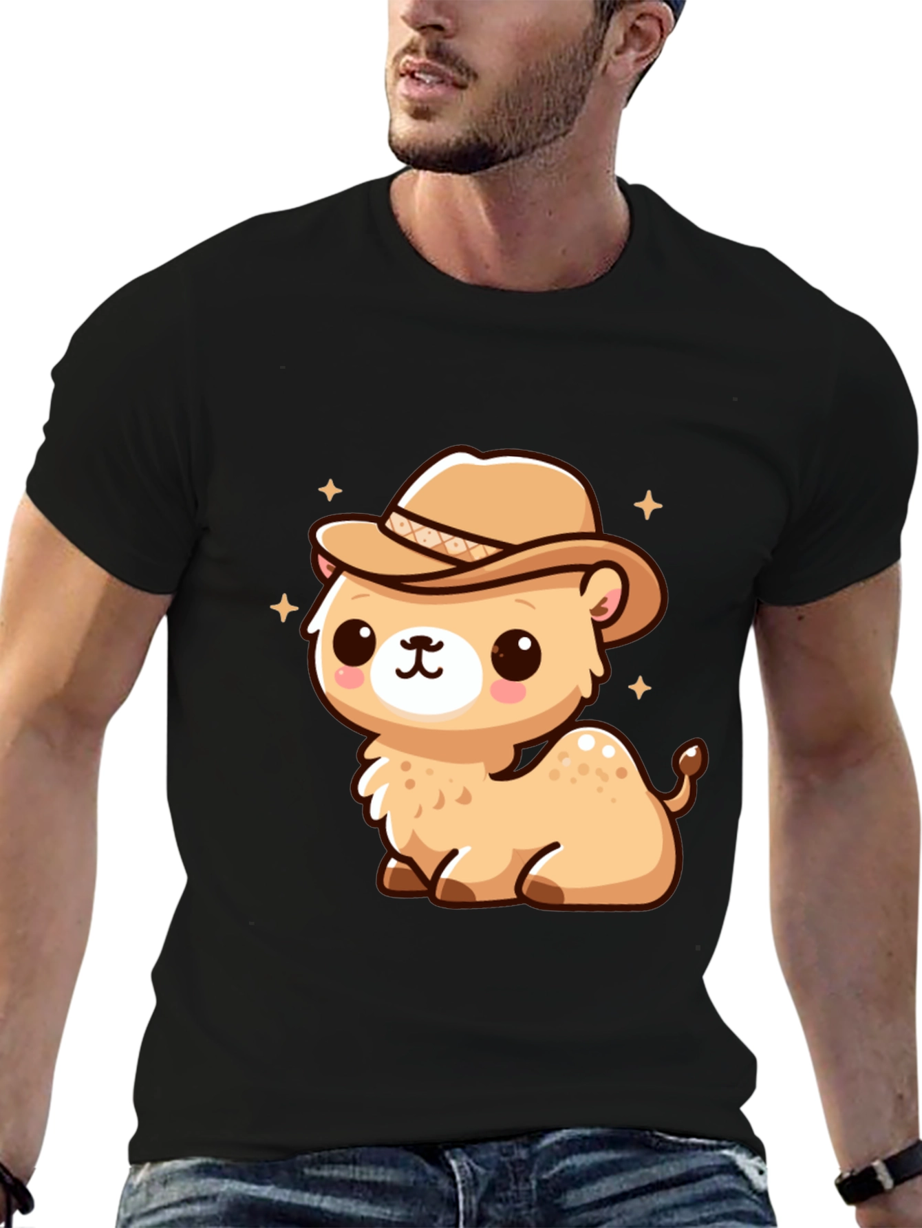 Cute Camel Cowboy Graphic Tee - 6