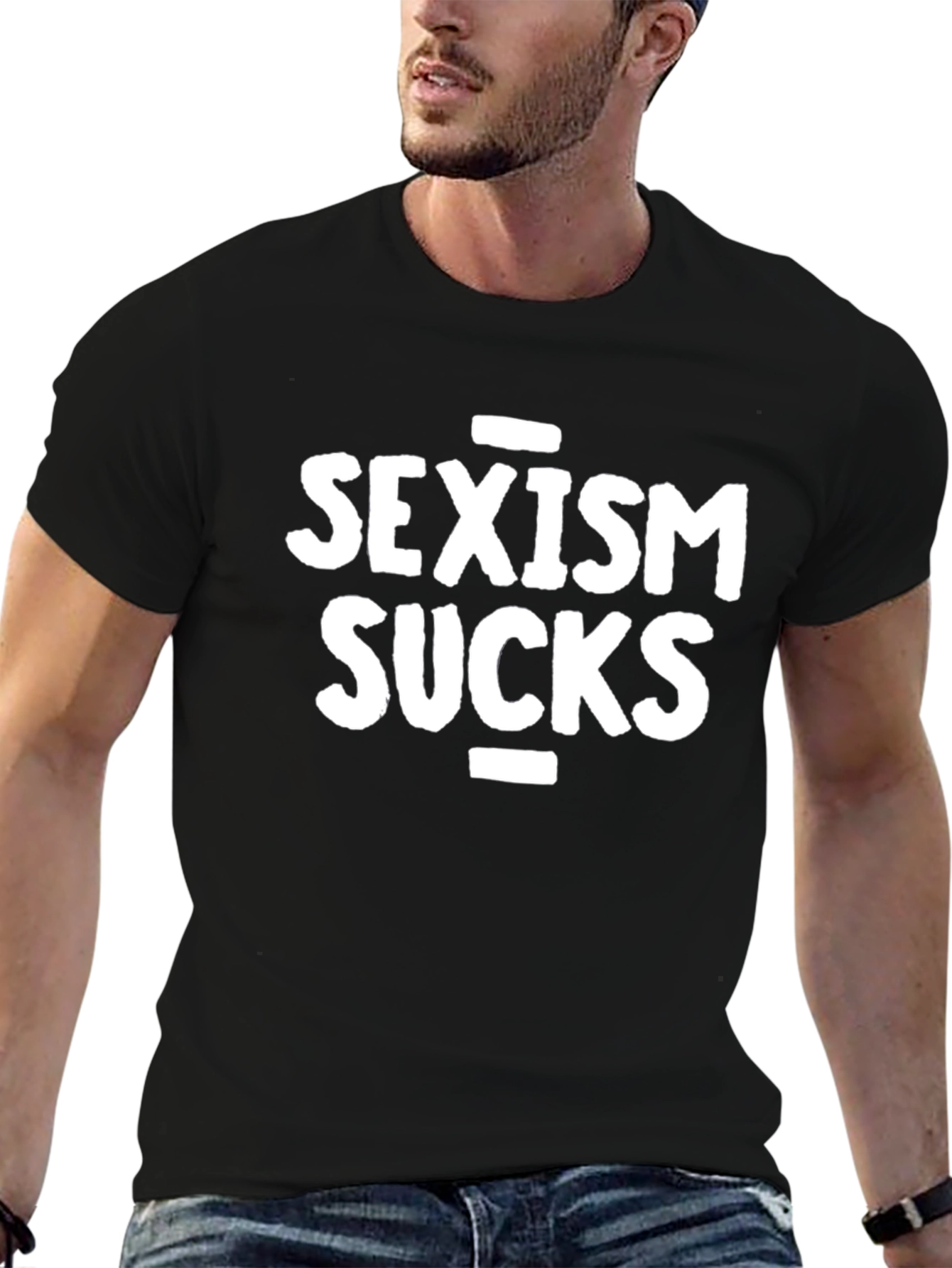Black Sexism Sucks Graphic Tee - Black view 6