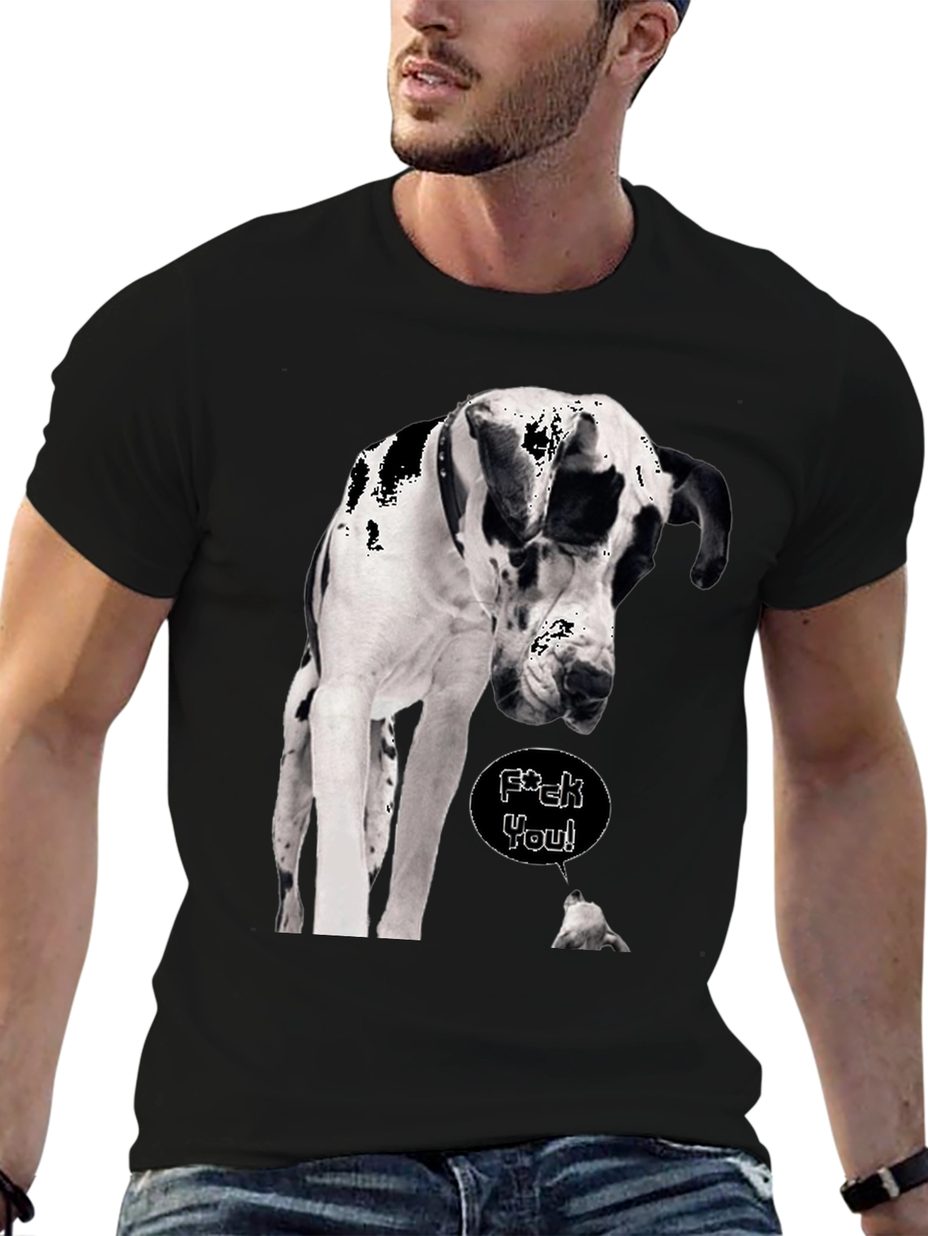 Black Dog T-Shirt - Great Dane Design view 6
