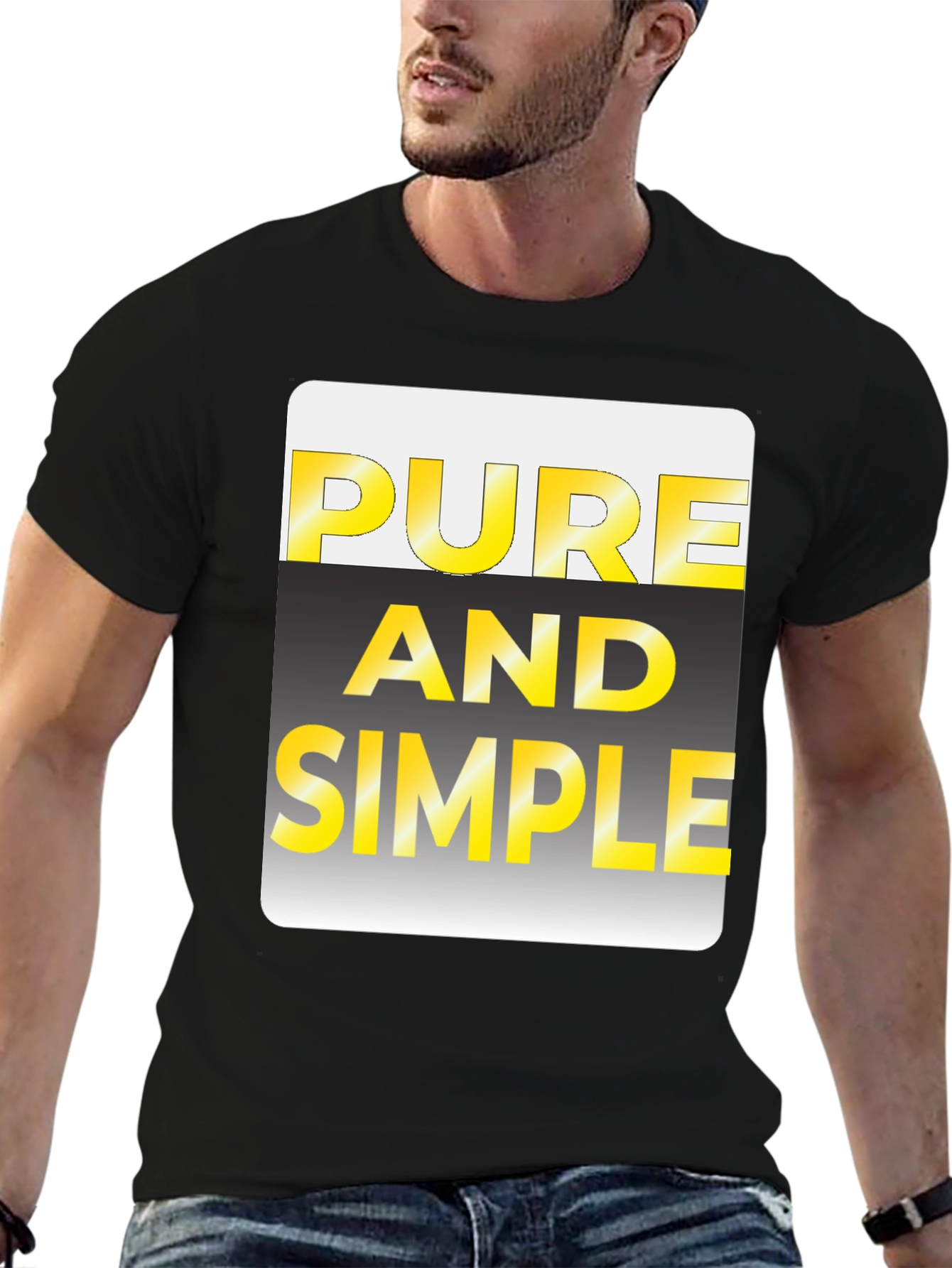 Black Pure and Simple Graphic Tee view 6