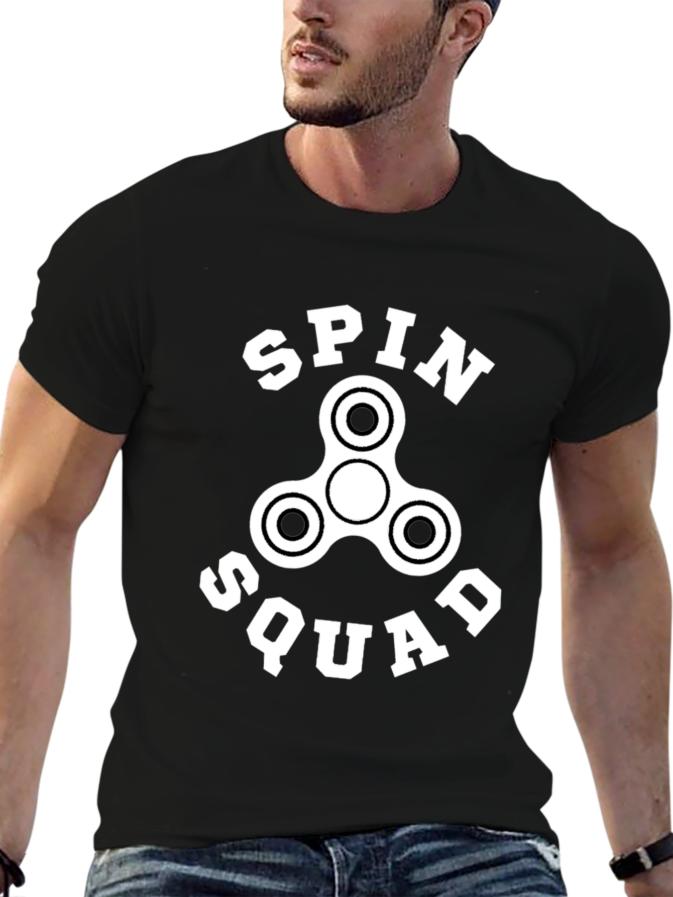 Spin Squad Graphic Tee - Black Cotton T-Shirt - 6