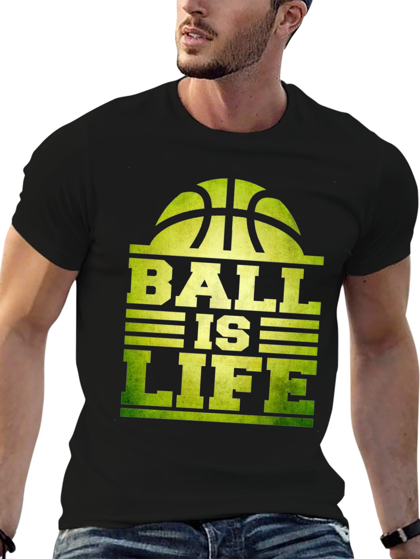 Black Ball is Life Graphic T-Shirt - Black Cotton Tee view 6