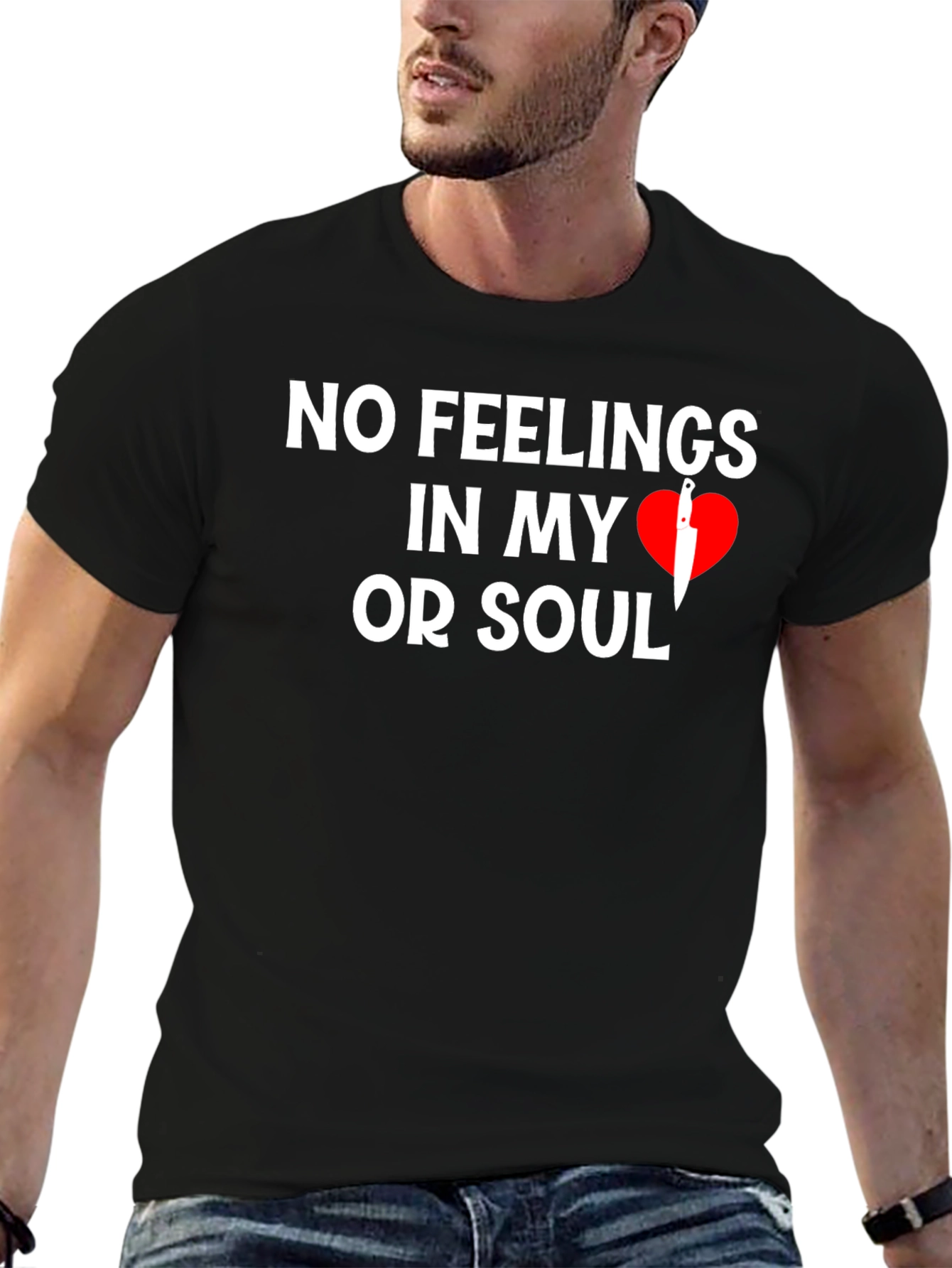 Black No Feelings T-Shirt view 6