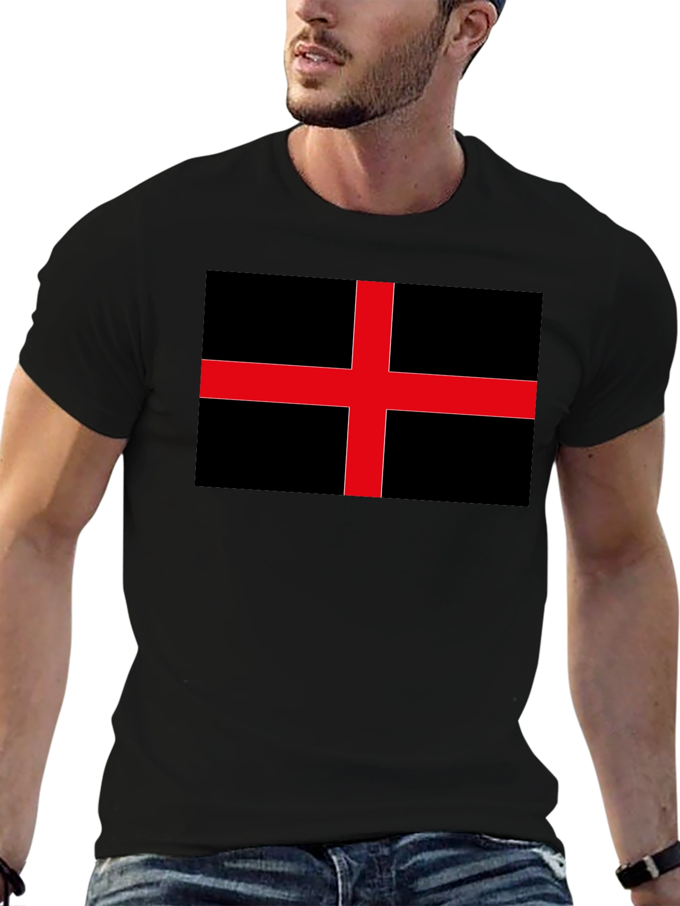 Black Black Flag Red Cross Graphic Tee view 6