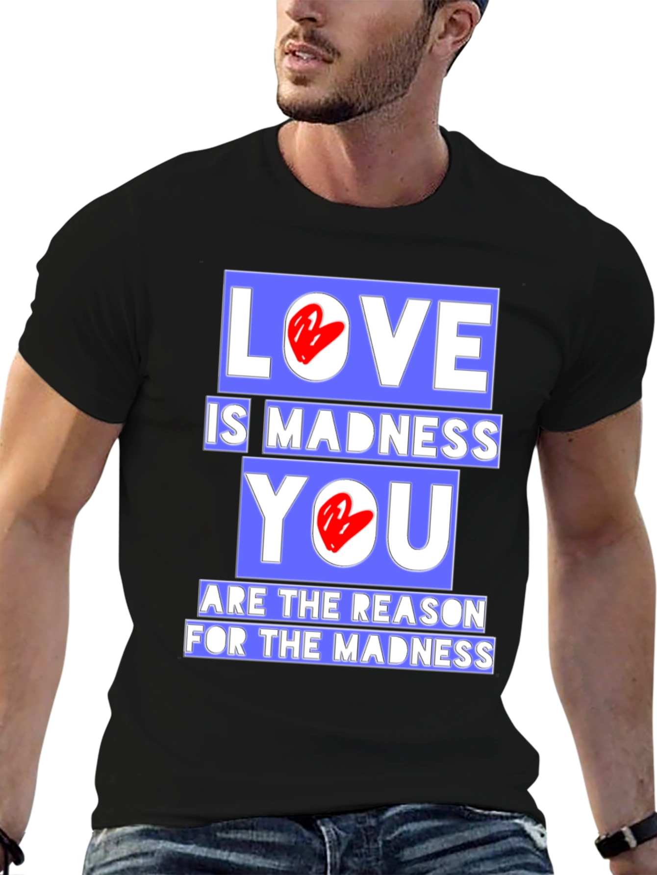 Black Love is Madness Graphic T-Shirt view 6