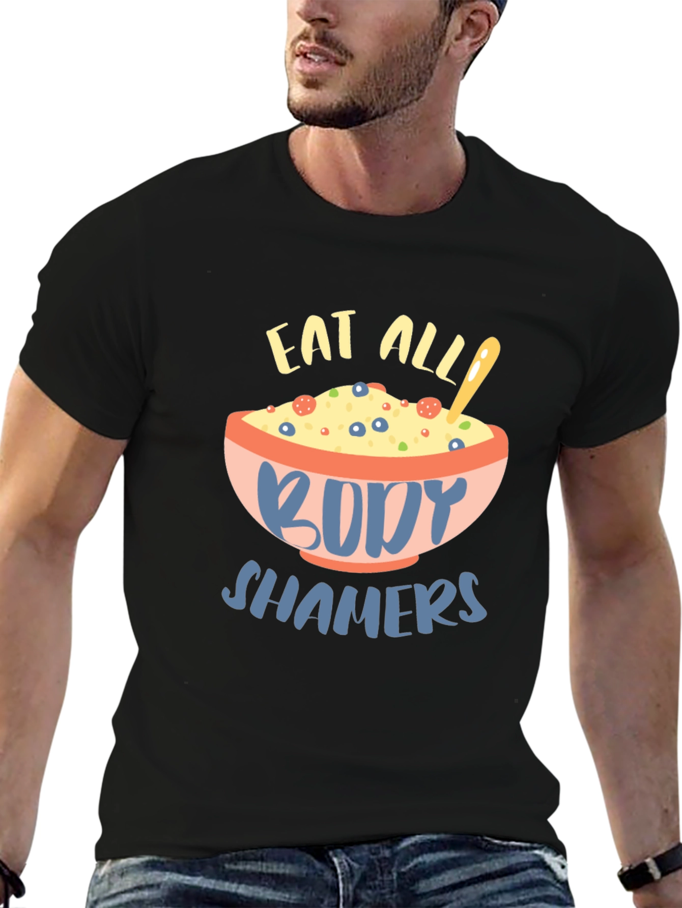 Black Eat All Body Shamers Graphic Tee view 6