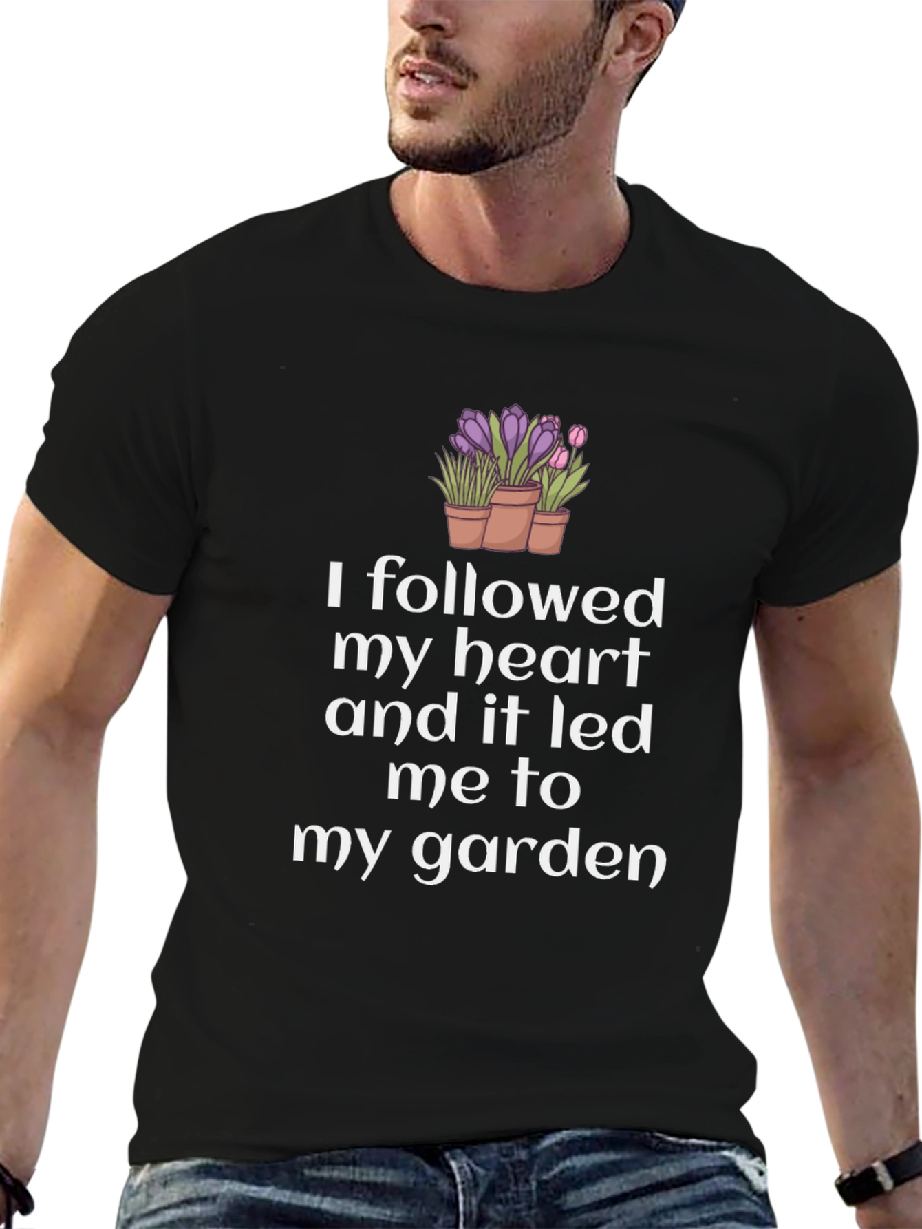 Follow Your Heart Garden T-Shirt - Black - 6