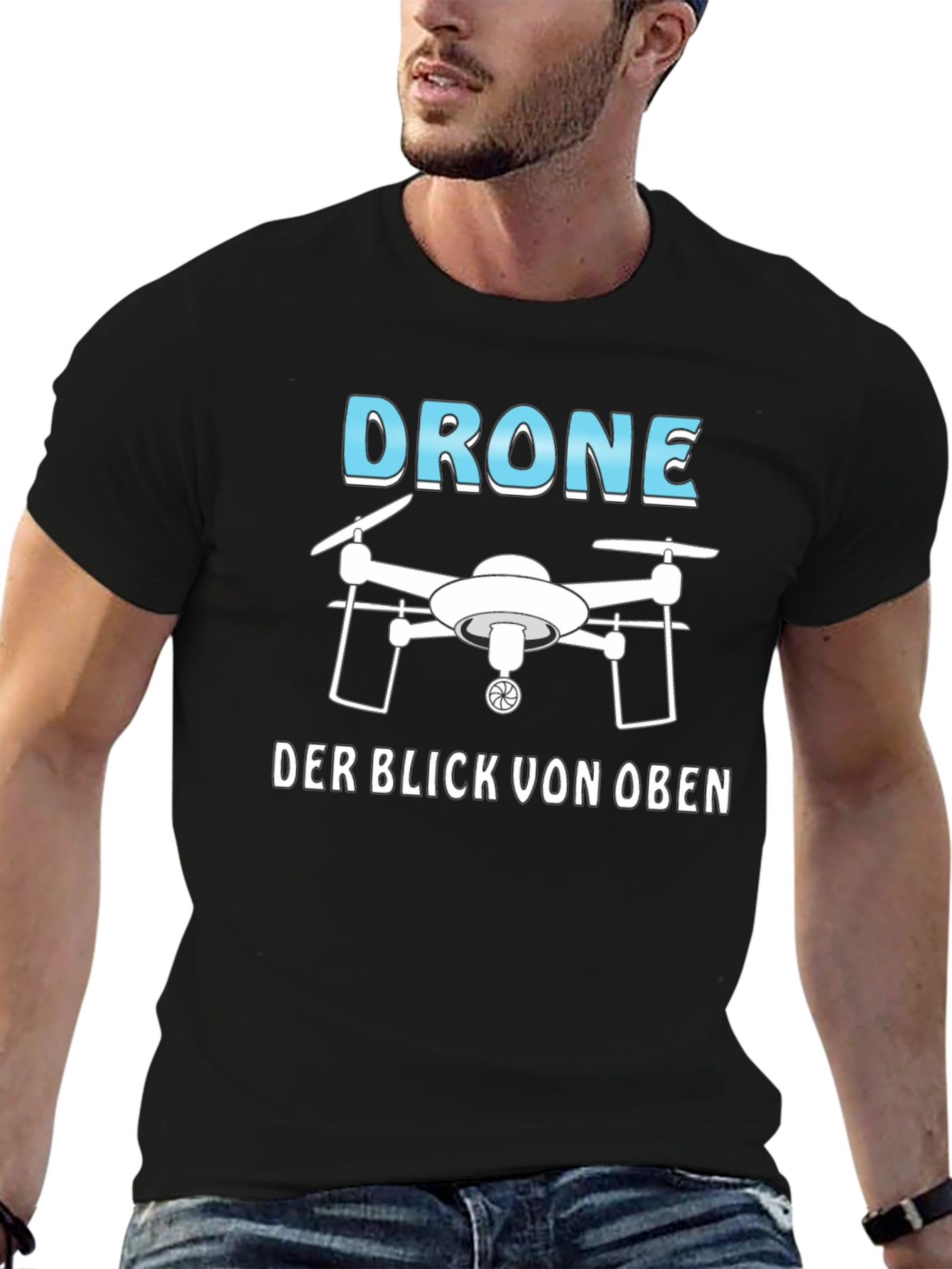 Black Drone T-Shirt - The View From Above view 6