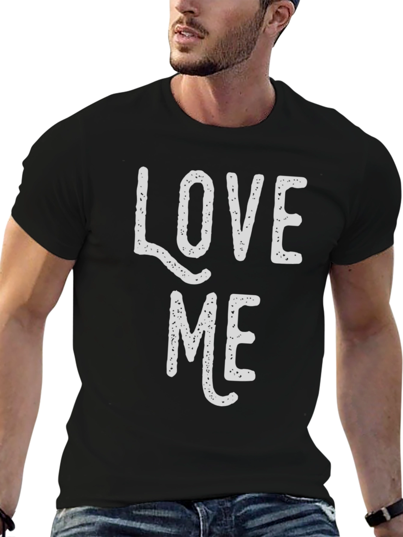 Black Love Me Graphic Tee - Casual Cotton T-Shirt view 6