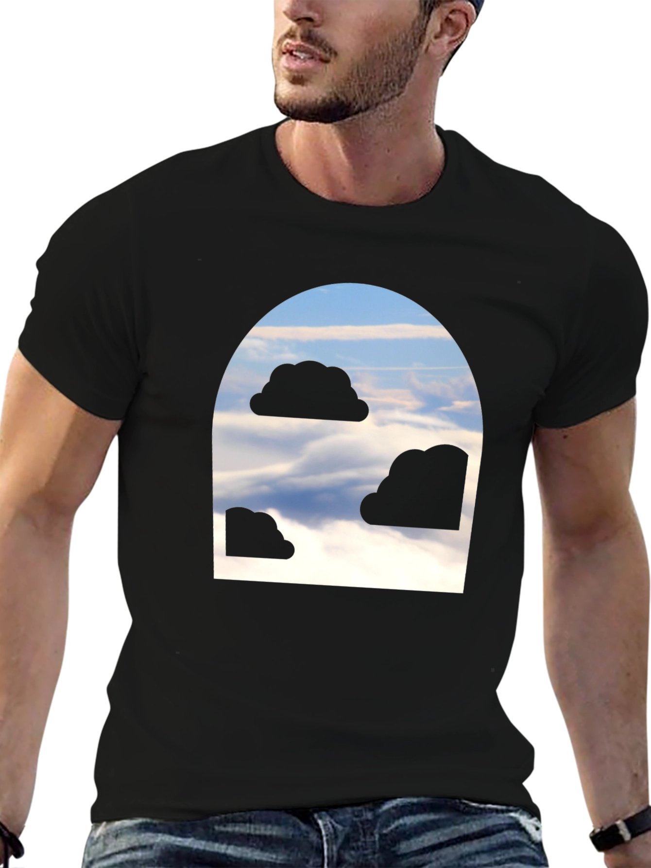 Black Cloud Portal Graphic Tee - Unique Design view 6