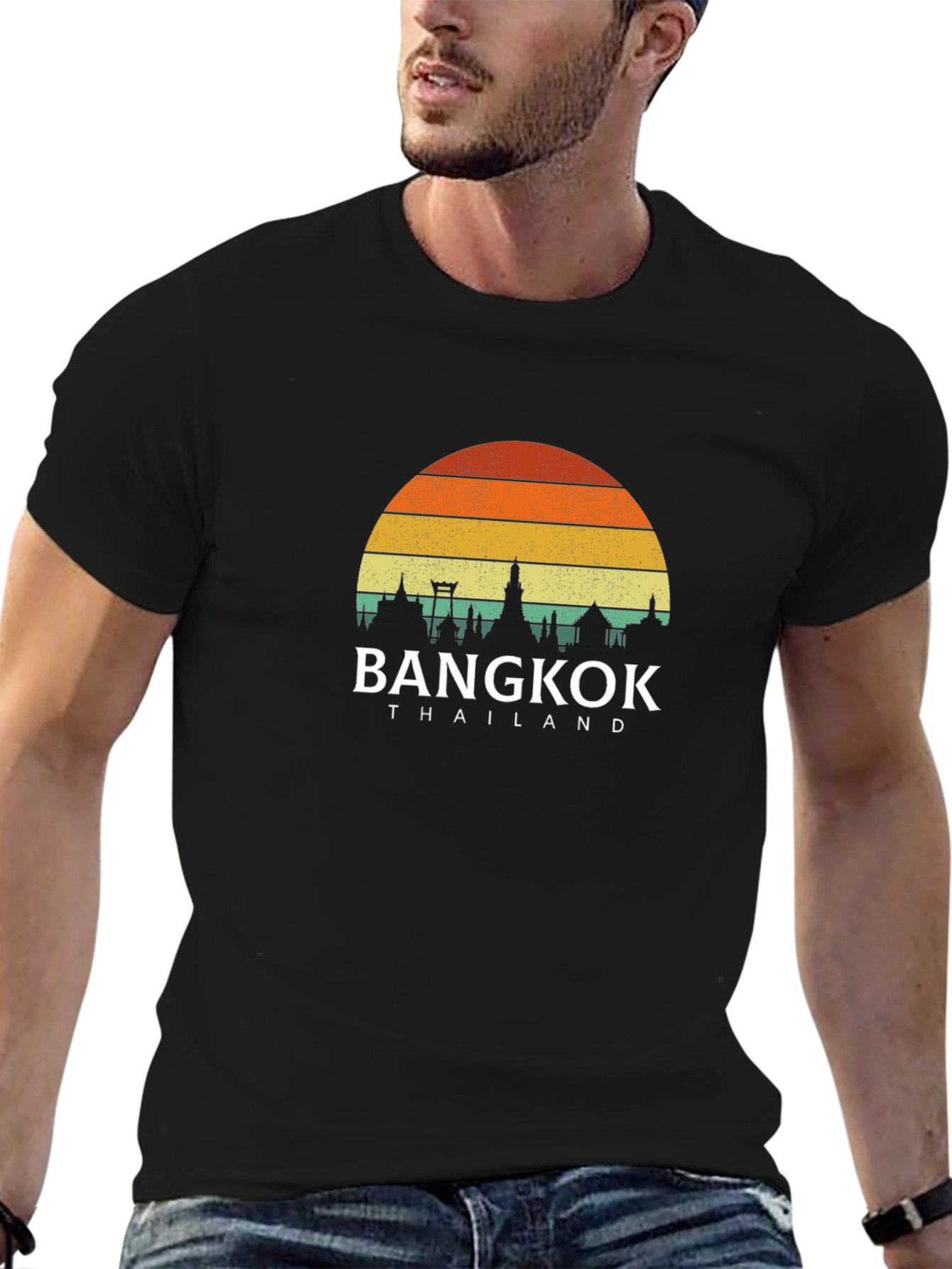 Black Bangkok Thailand Graphic T-Shirt view 6