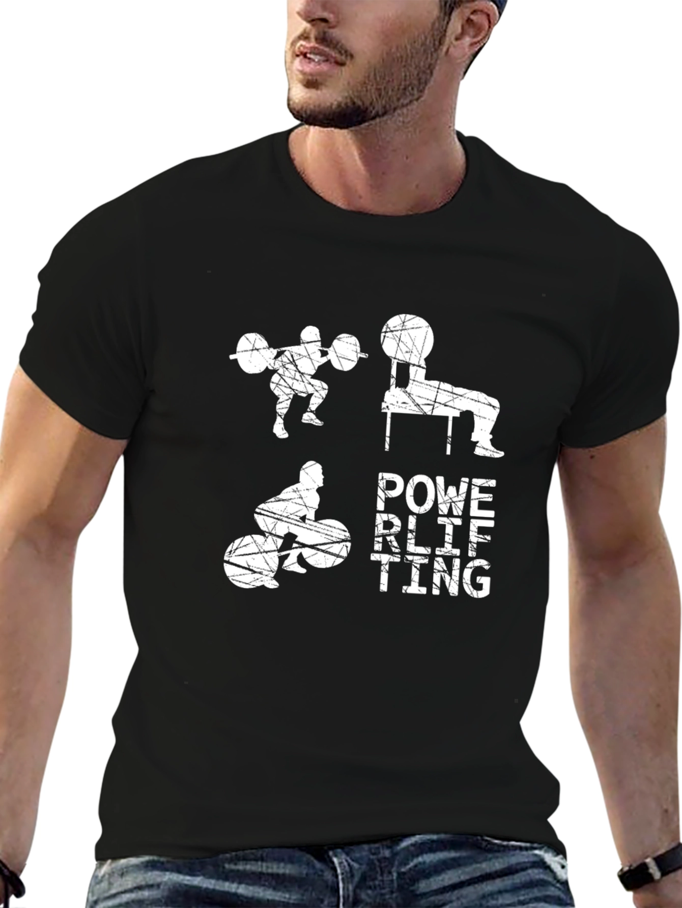 Black Powerlifting Black T-Shirt view 6