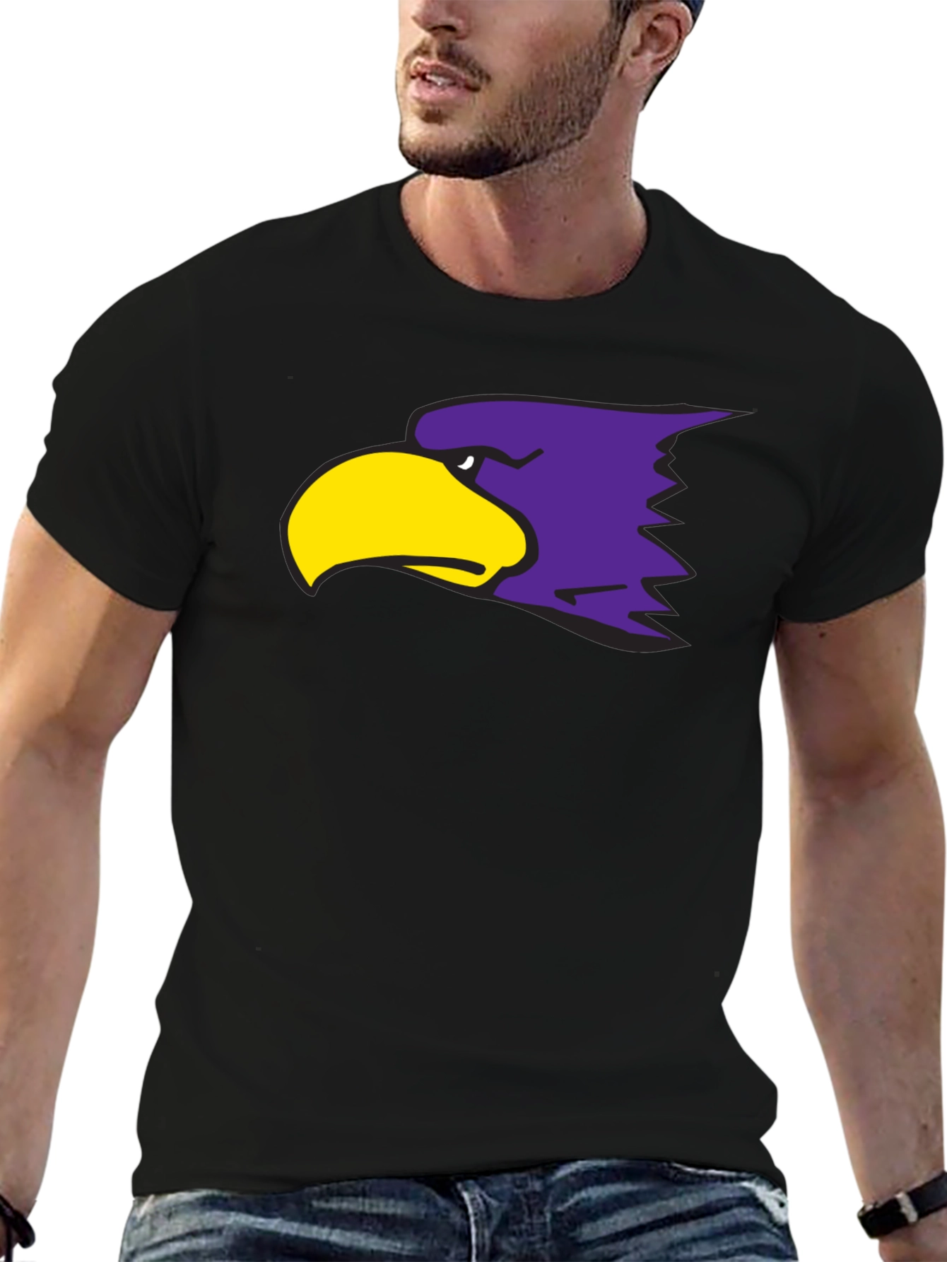 Black Bold Eagle Graphic T-Shirt - Stylish Crew Neck Tee view 6
