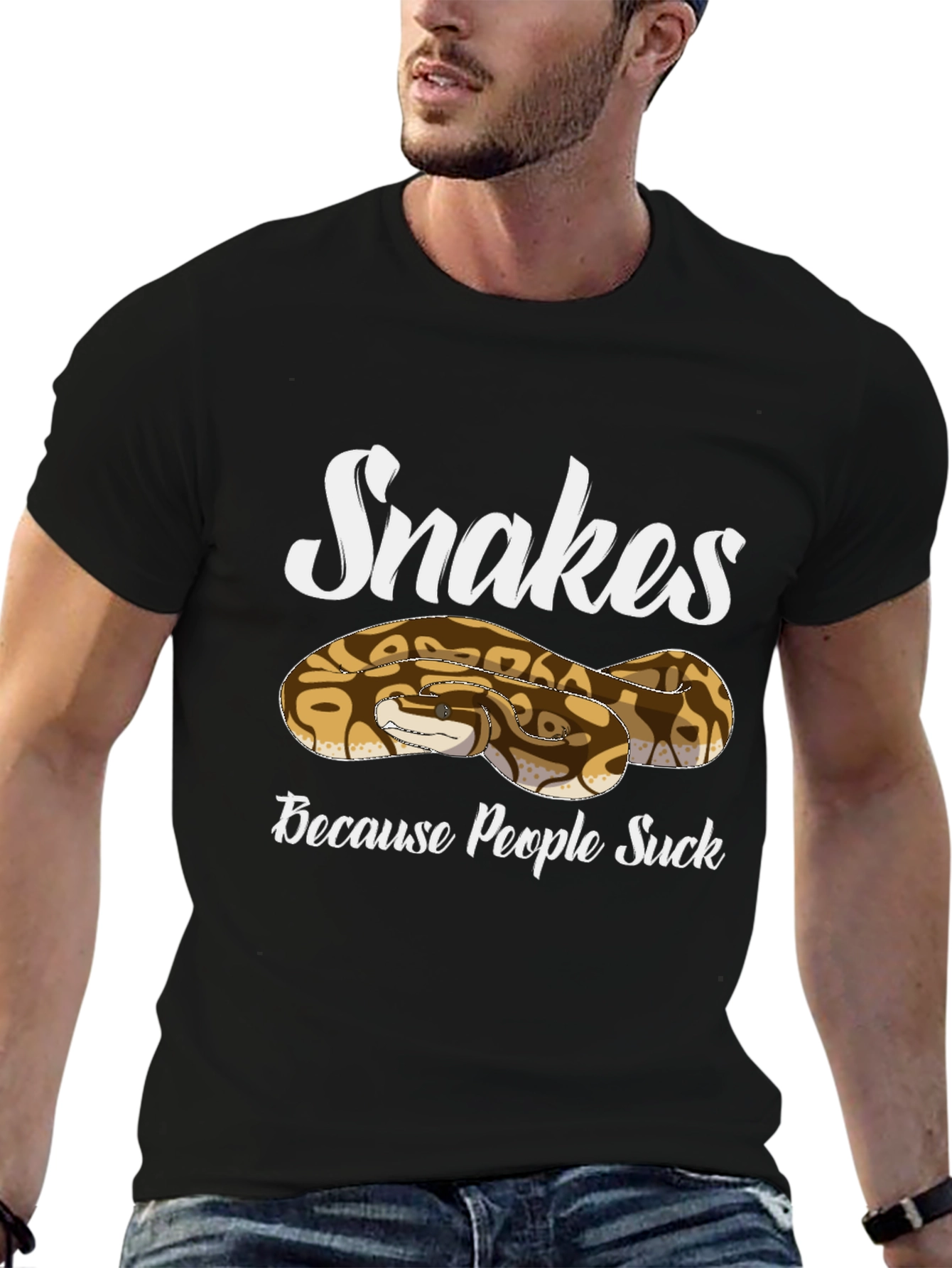 Black Snakes Because People Suck T-Shirt view 6