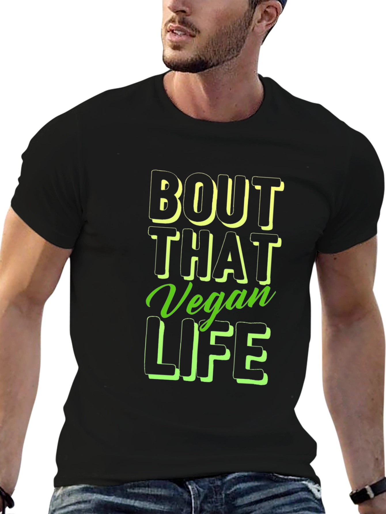 Bout That Vegan Life Black Graphic Tee - 6