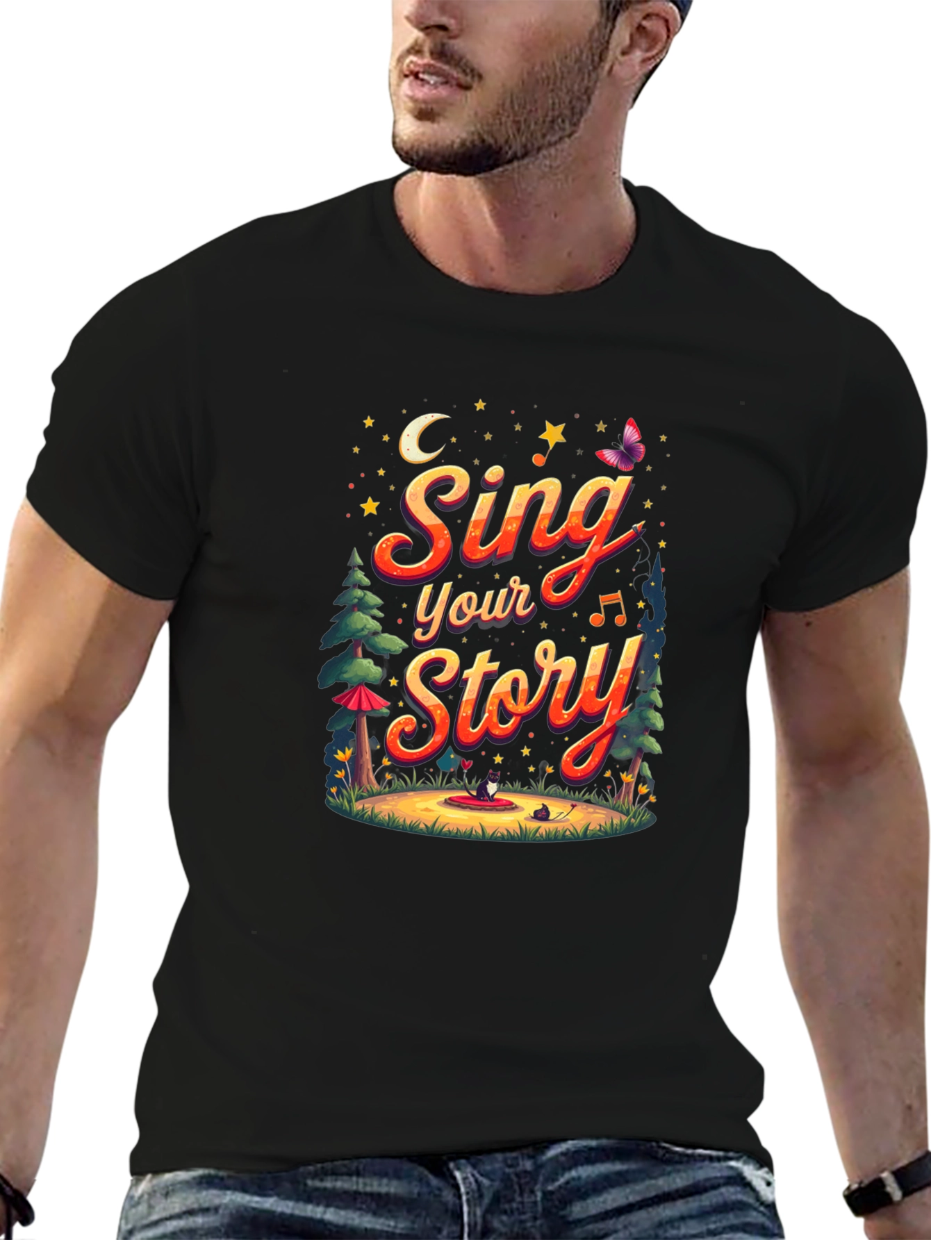 Black Sing Your Story Graphic Tee view 6