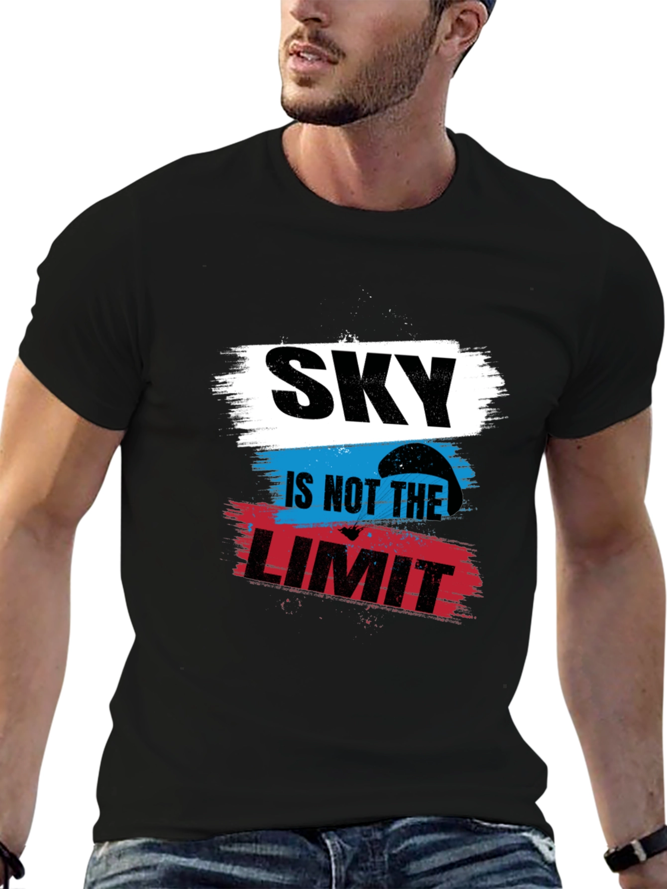 Black Sky Is Not The Limit Black T-Shirt view 6