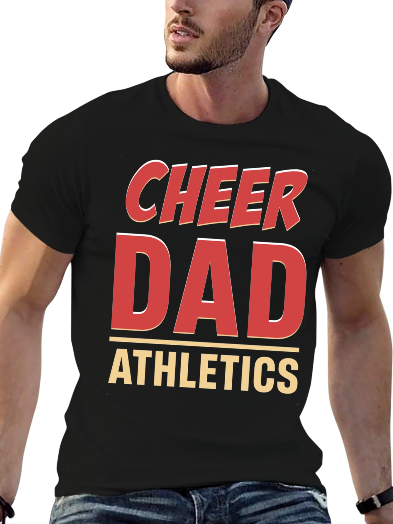 Black Cheer Dad Athletics Graphic T-Shirt view 6