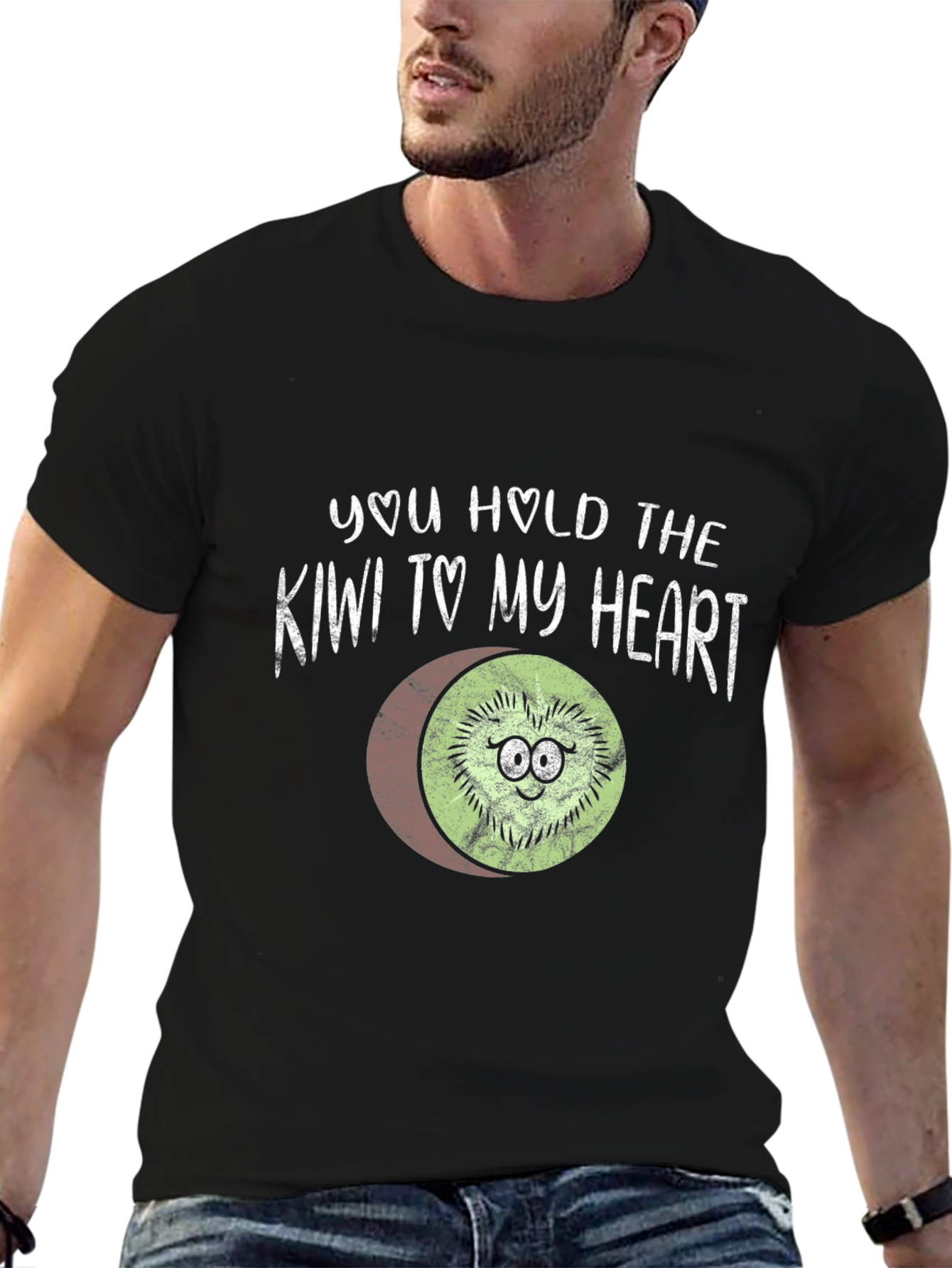 Black You Hold the Kiwi to My Heart T-Shirt view 6