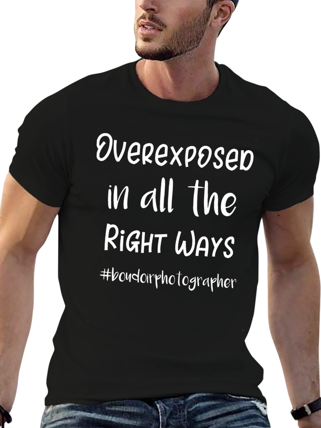 Black Overexposed Photographer T-Shirt view 6