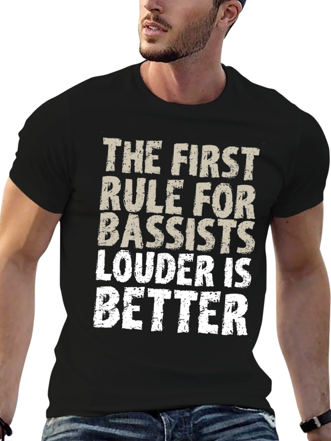 Black Bassists Rule Funny Graphic T-Shirt view 6