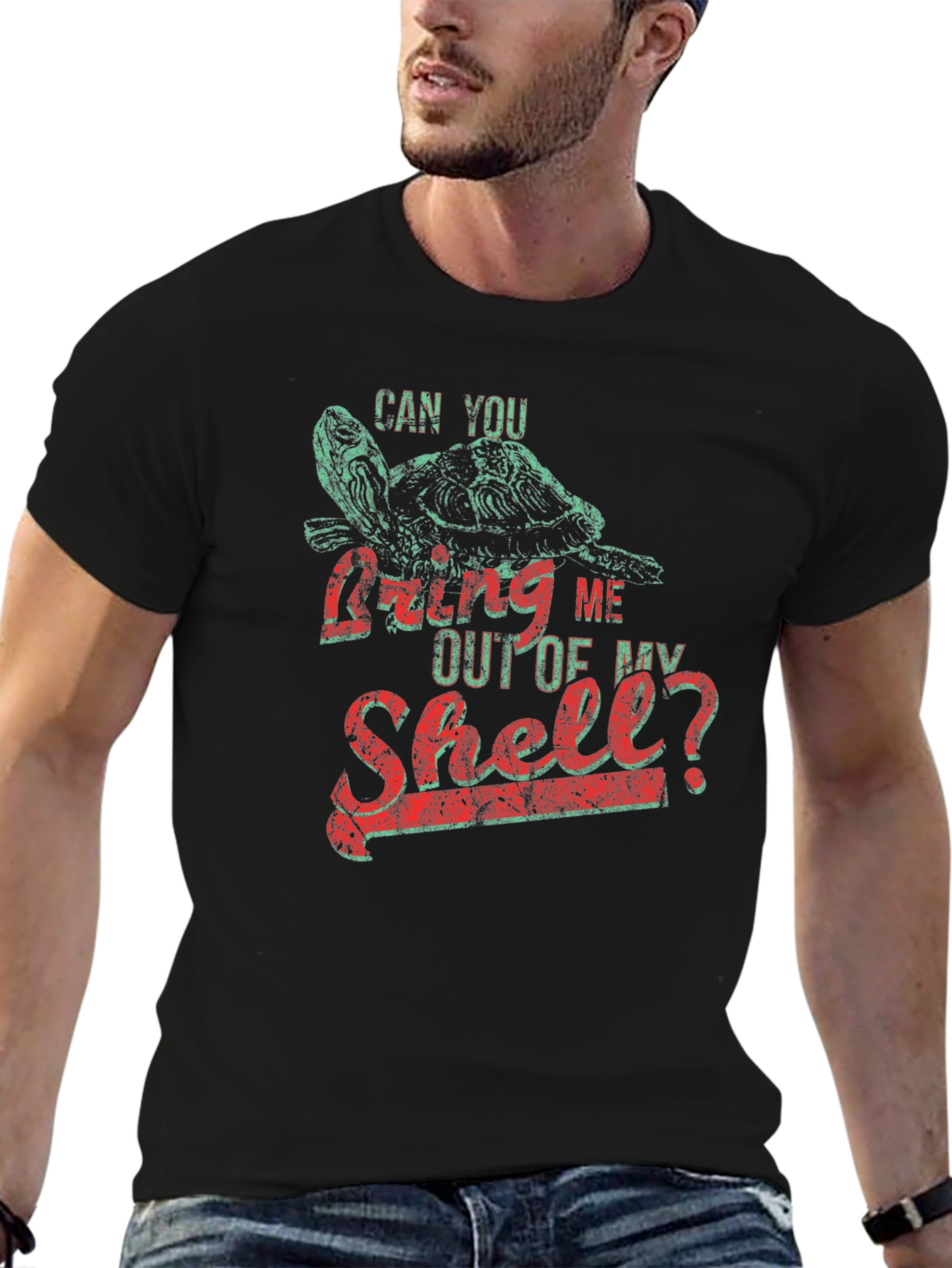 Black Turtle Graphic T-Shirt - Can You Bring Me Out of My Shell? view 6