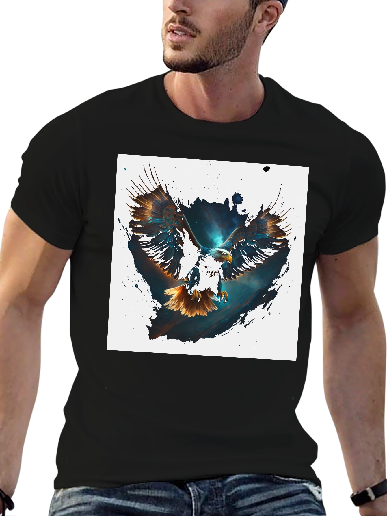 Black Eagle Graphic Tee - Men's Black T-Shirt view 6
