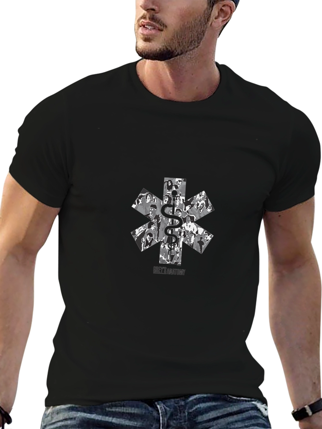 Black Medical Star T-Shirt - Black view 6