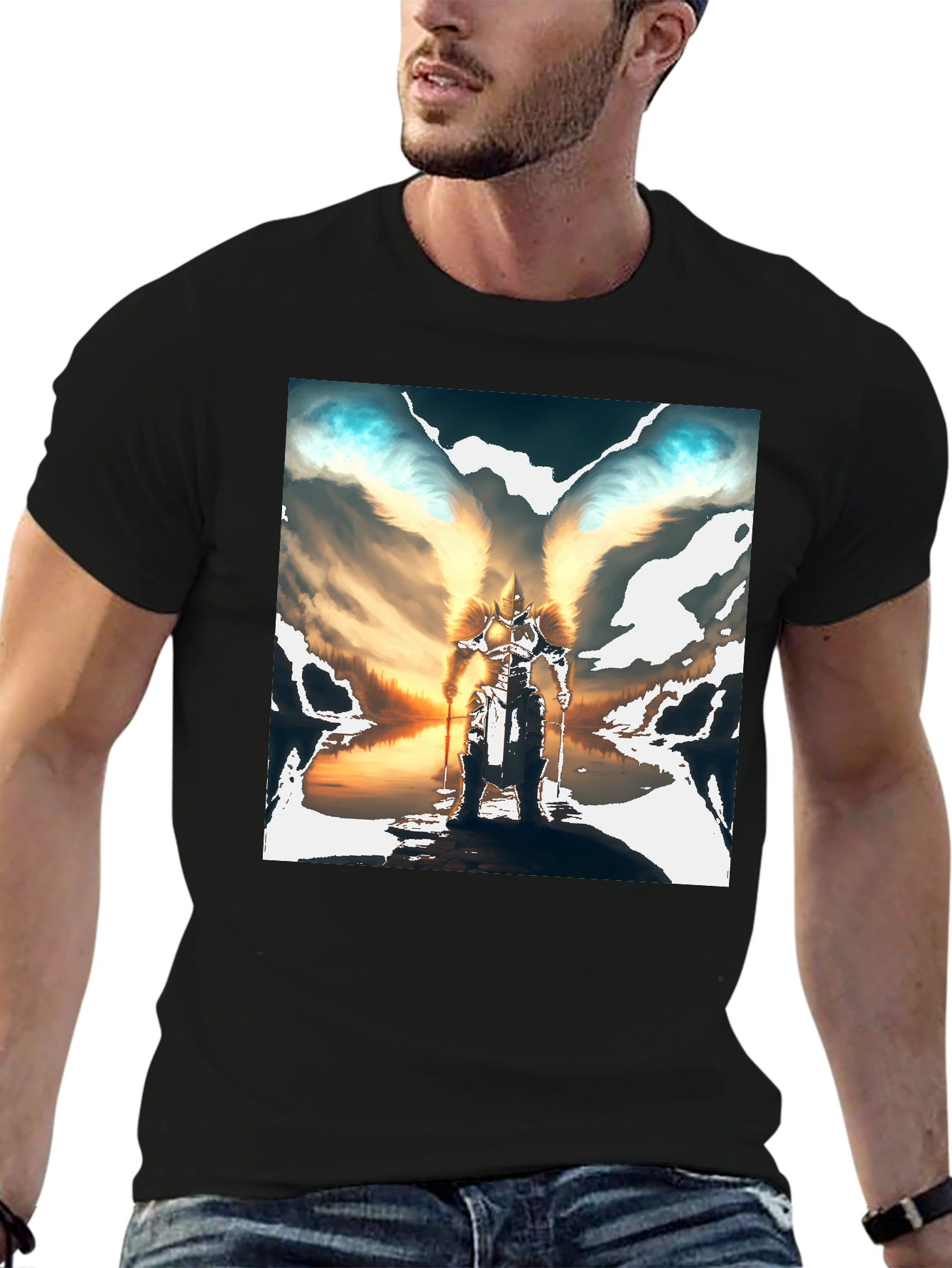 Black Winged Warrior Graphic Tee view 6