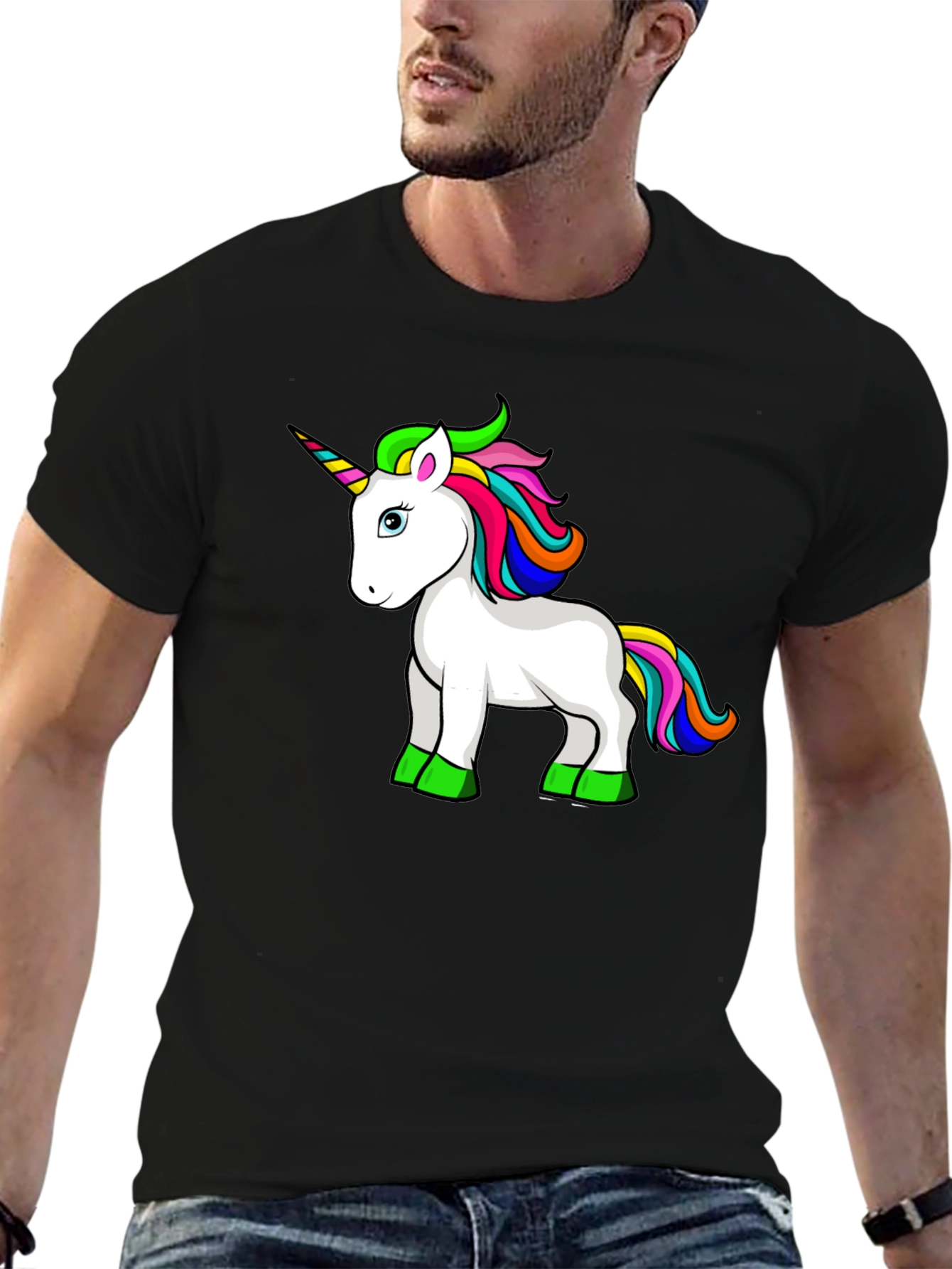 Black Unicorn Graphic Tee - Fun & Stylish Black T-Shirt view 6