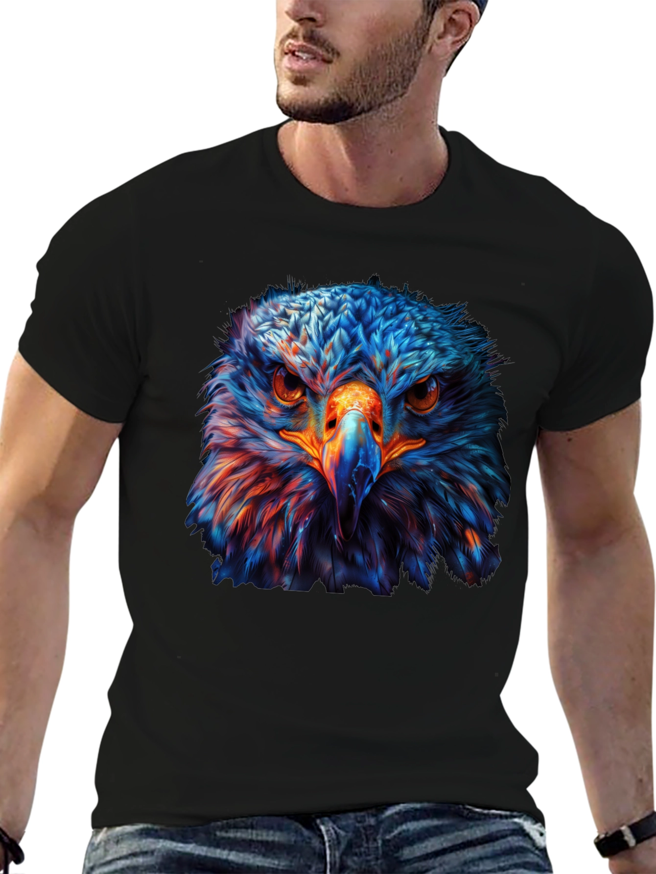 Black Bold Eagle Graphic Tee - Black T-Shirt view 6