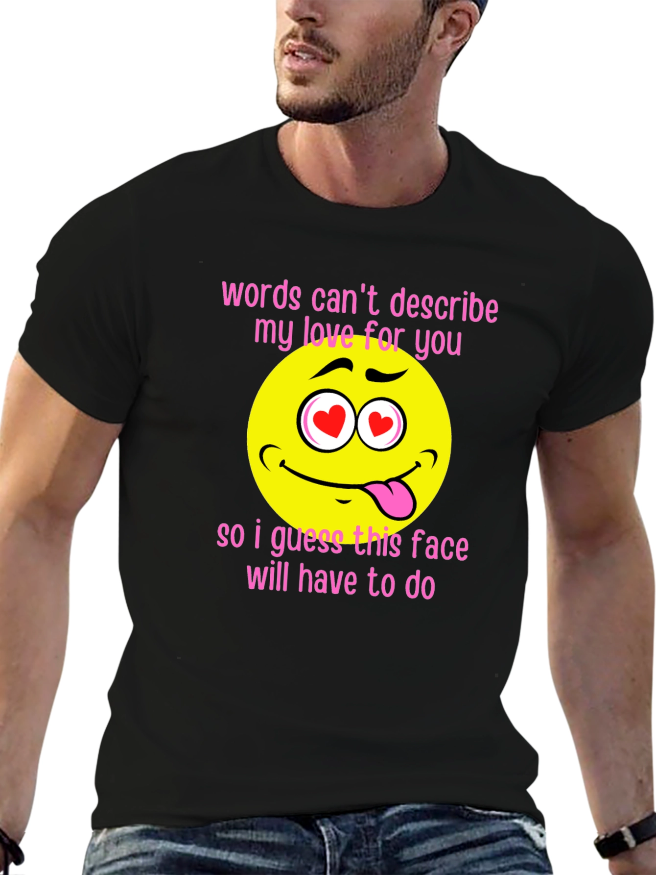 Black Love Emoji T-Shirt - Words Can't Describe My Love! view 6