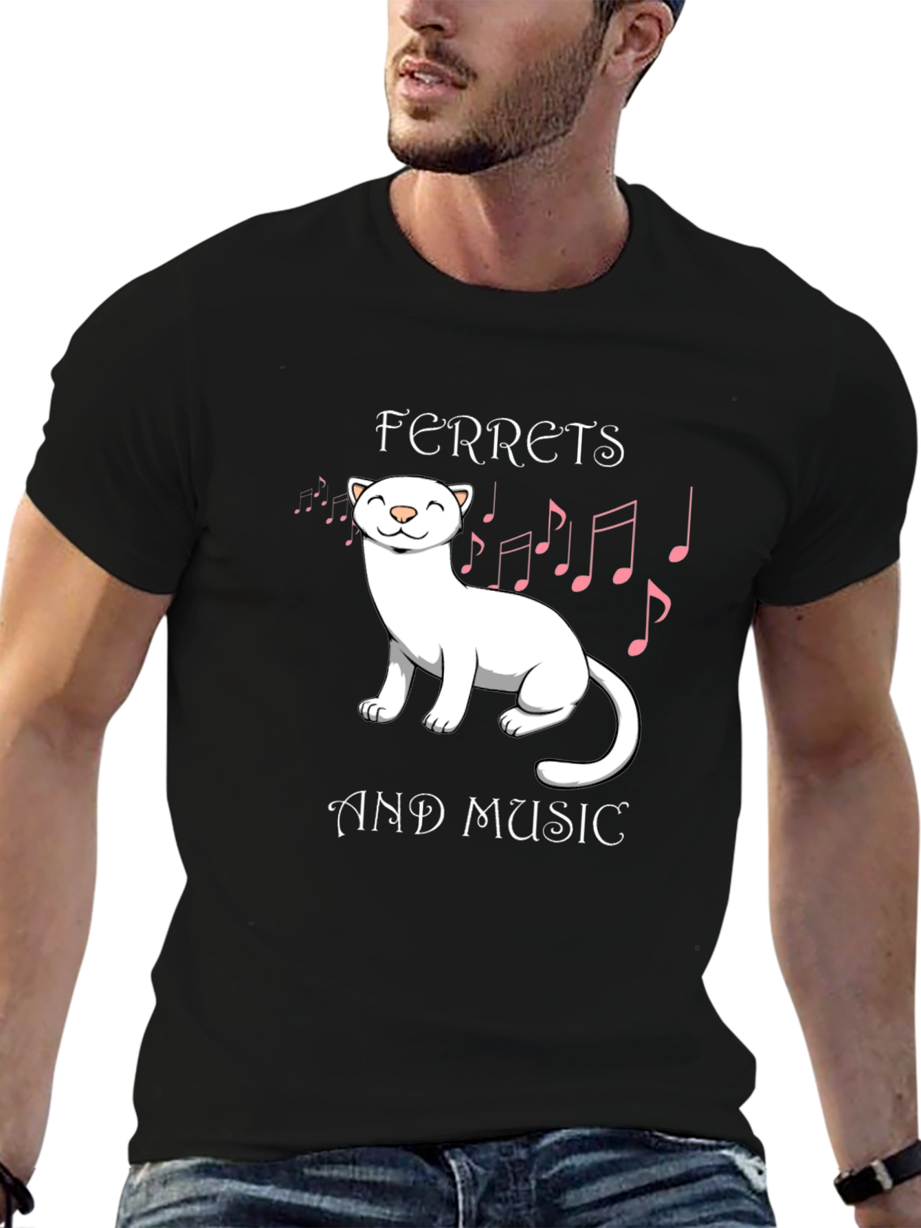 Black Ferret and Music Graphic Tee view 6