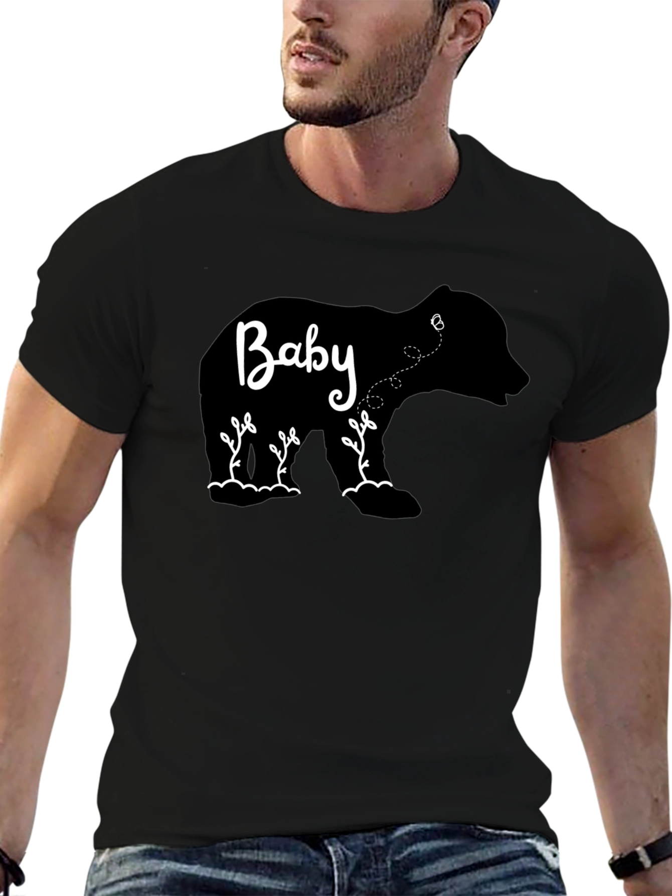 Black Baby Bear Tee - Cute Animal Graphic T-Shirt view 6