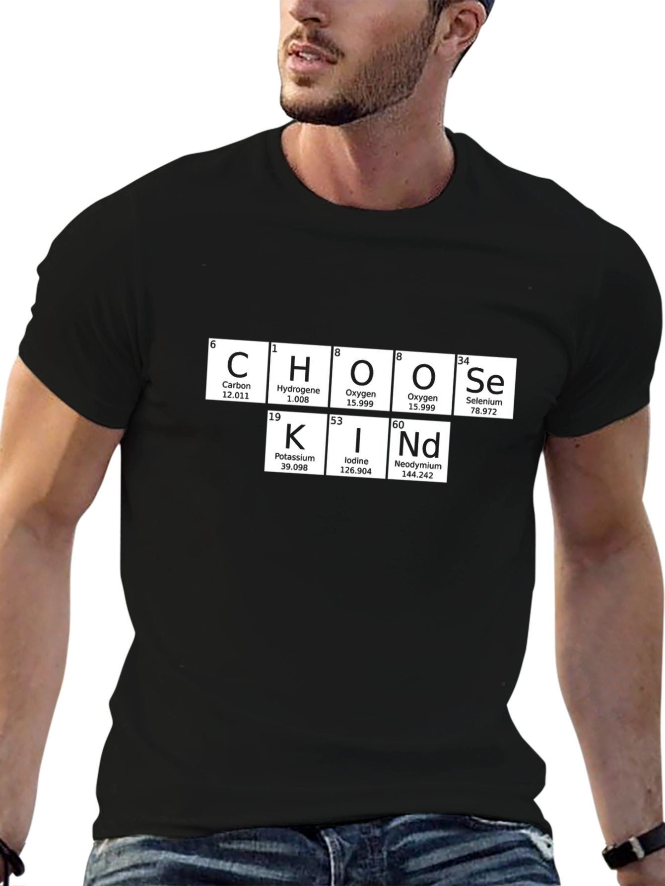 Black Choose Kind Periodic Table T-Shirt view 6
