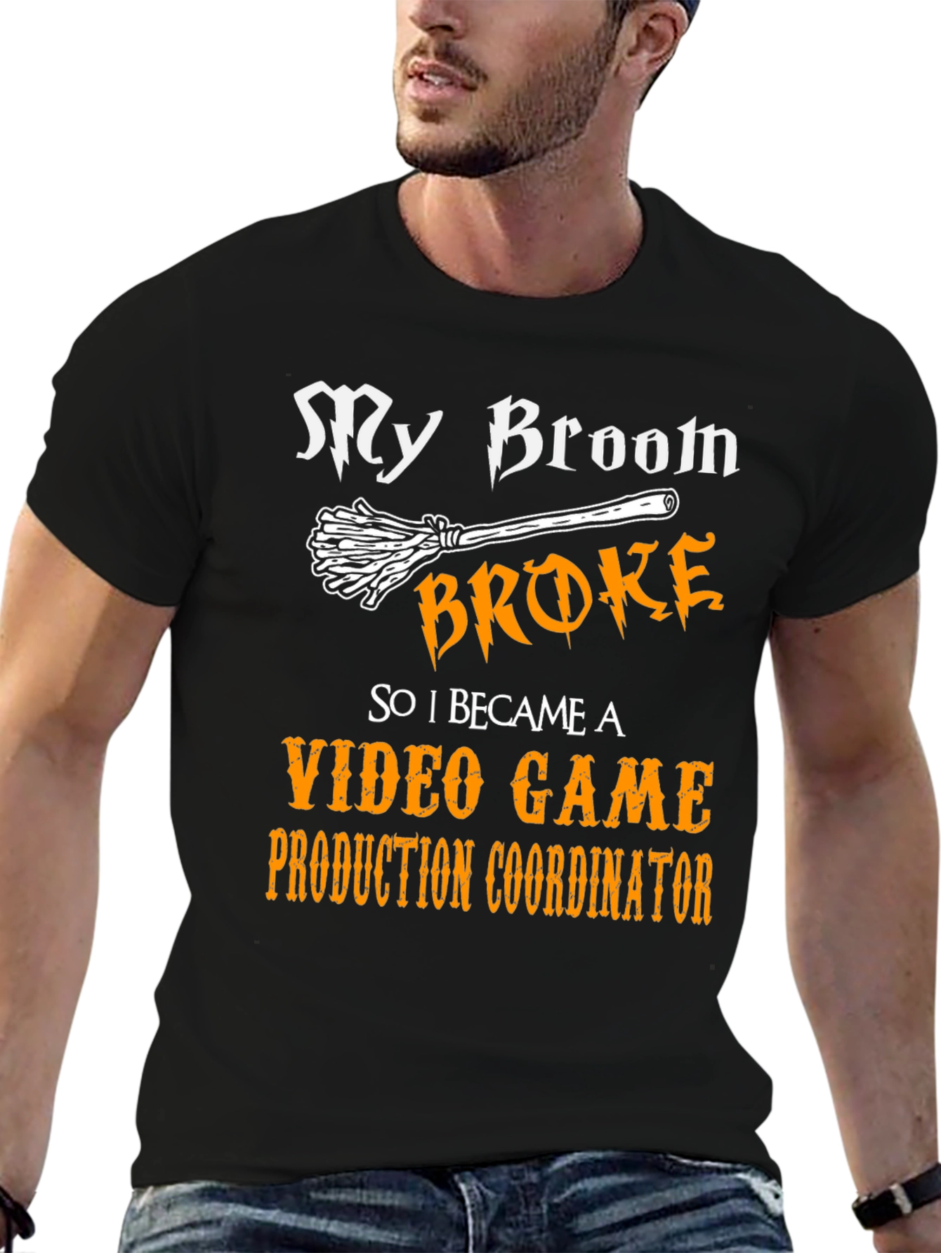 Black Funny Video Game Production Coordinator T-Shirt view 6