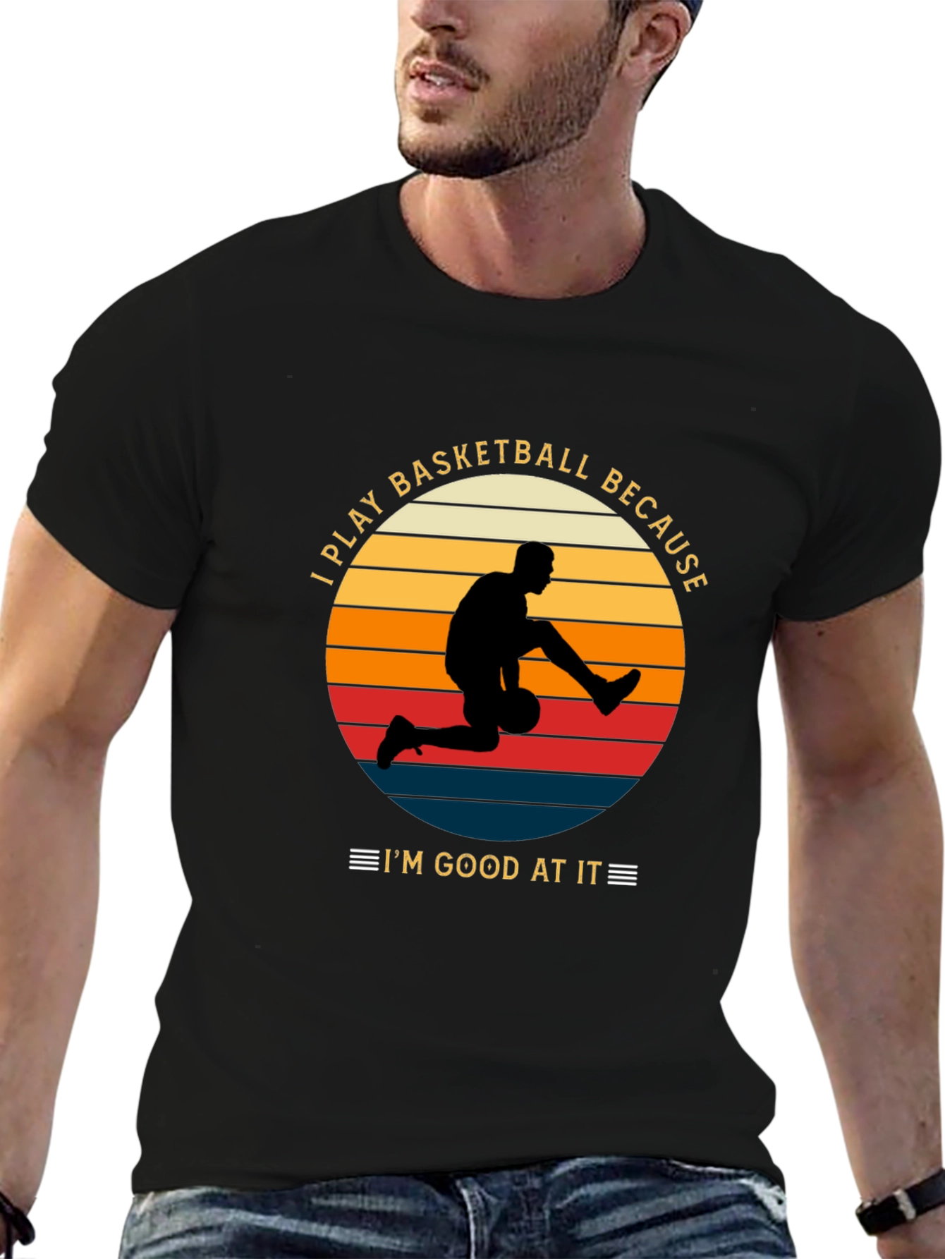 Black Basketball Player Graphic T-Shirt, I'm Good At It view 6