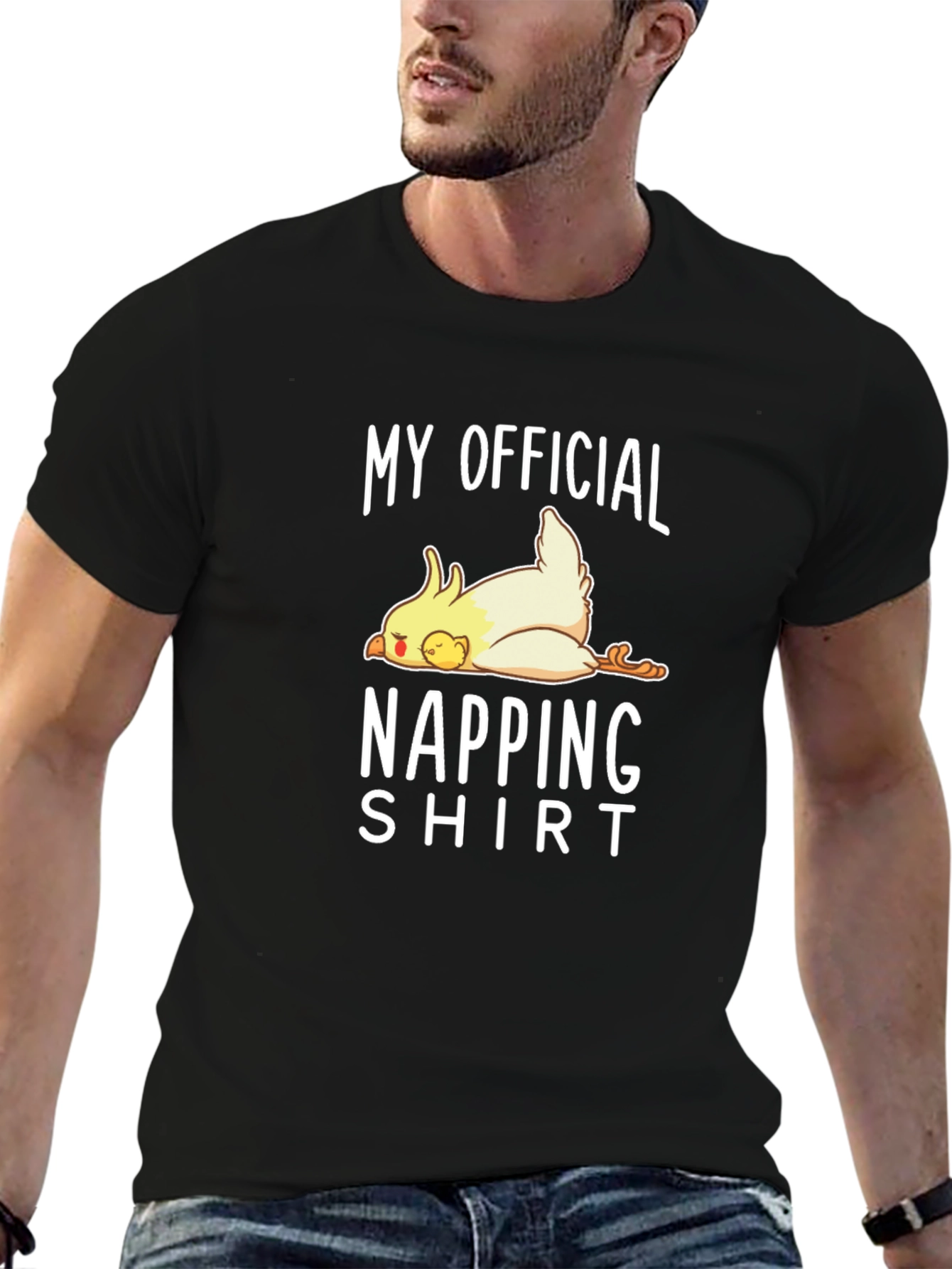 Black My Official Napping Shirt - Funny Cockatiel Tee view 6