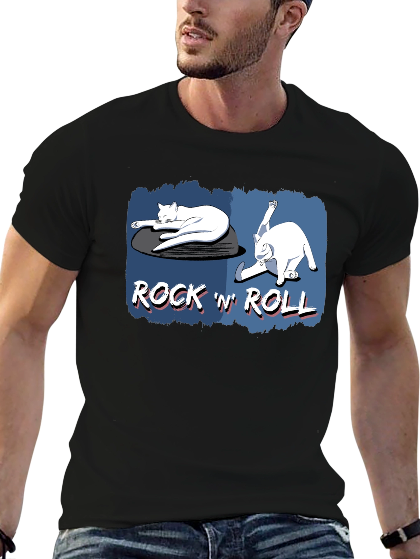 Black Rock 'N' Roll Cat Graphic Tee view 6