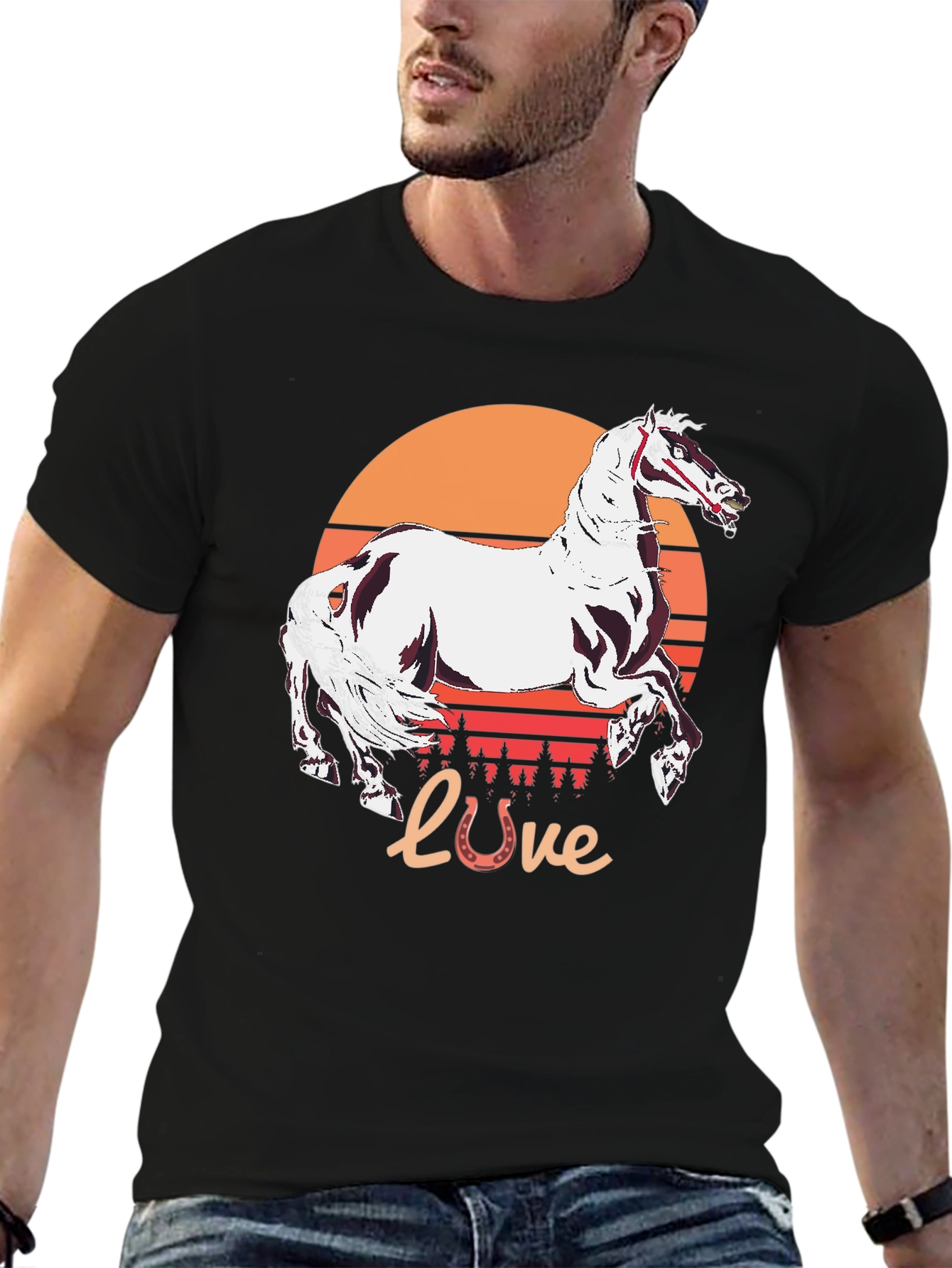 Horse Love Sunset Graphic Tee - 6