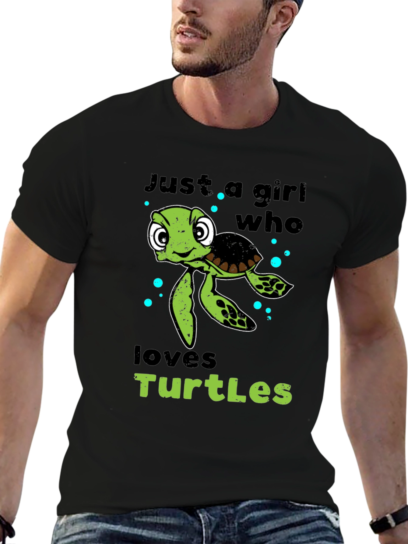 Black Girl Who Loves Turtles T-Shirt view 6